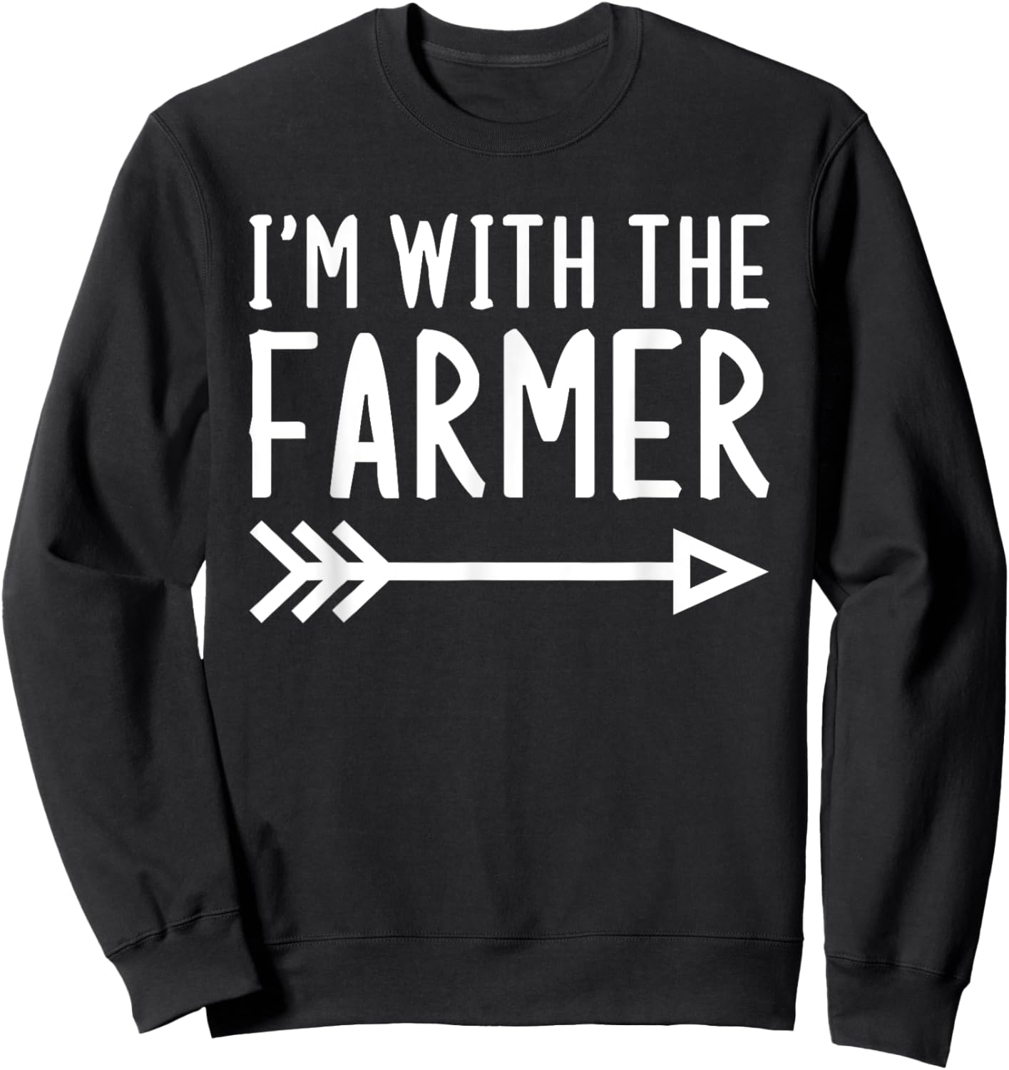 I'm With The Farmer Funny Matching Halloween Couple Costume Sweatshirt - Sweatshirt | Black