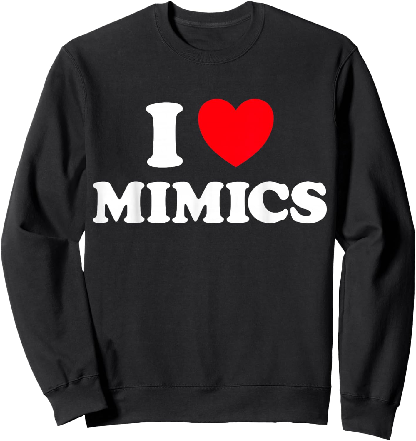 Mimic Heart Funny Cute Favorite Fantasy Monster Shift Fan Sweatshirt - Sweatshirt | Black