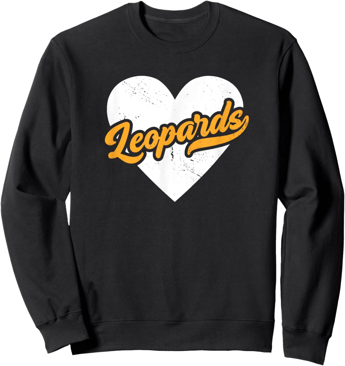 Vintage Leopards High School Go Leopards Pride Heart Sweatshirt - Sweatshirt | Black