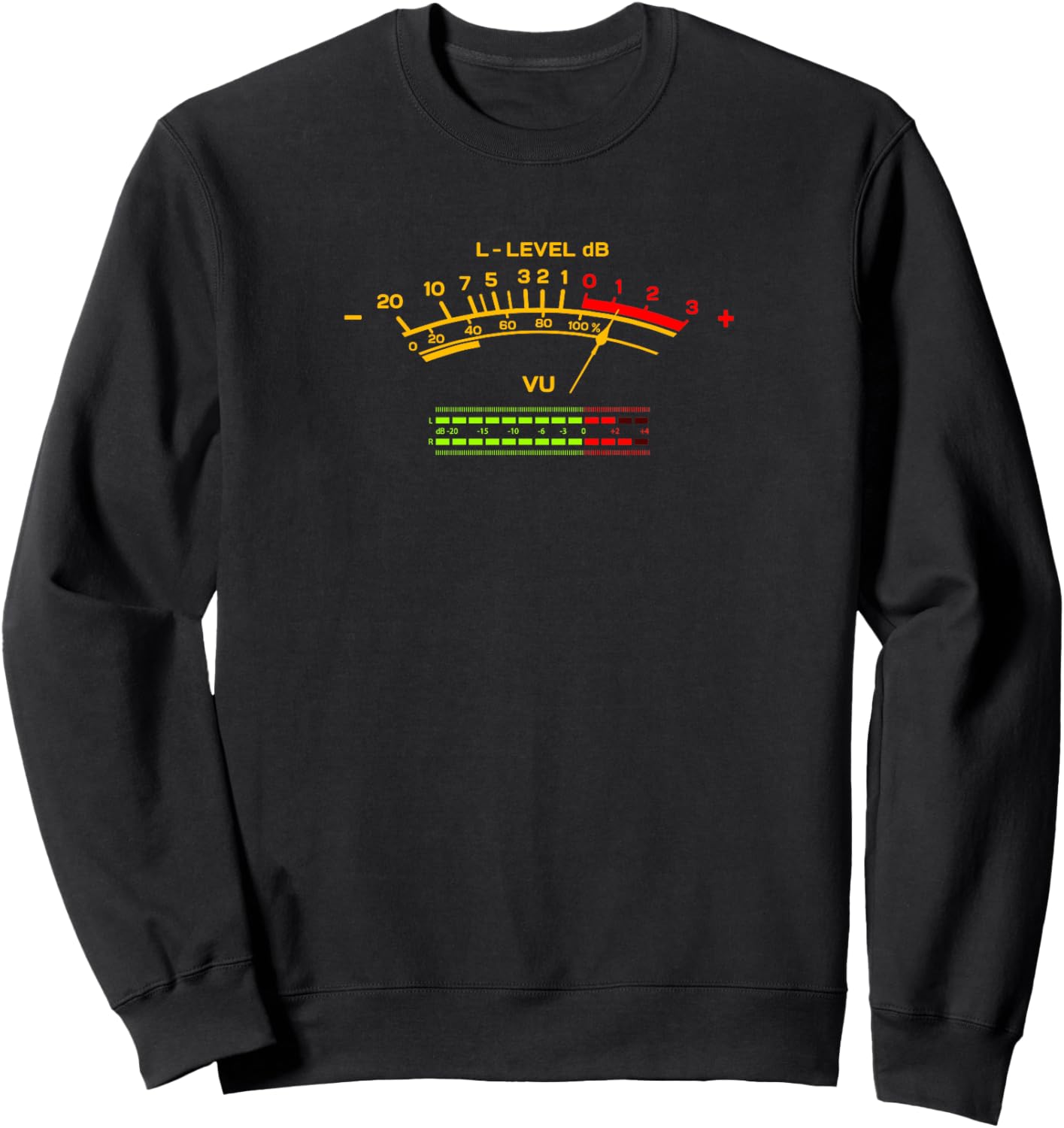 VU Meter Vintage Hi-FI Audio Stéréo Sound Music Sound Haut de Gamme Sweatshirt - Sweatshirt | Black