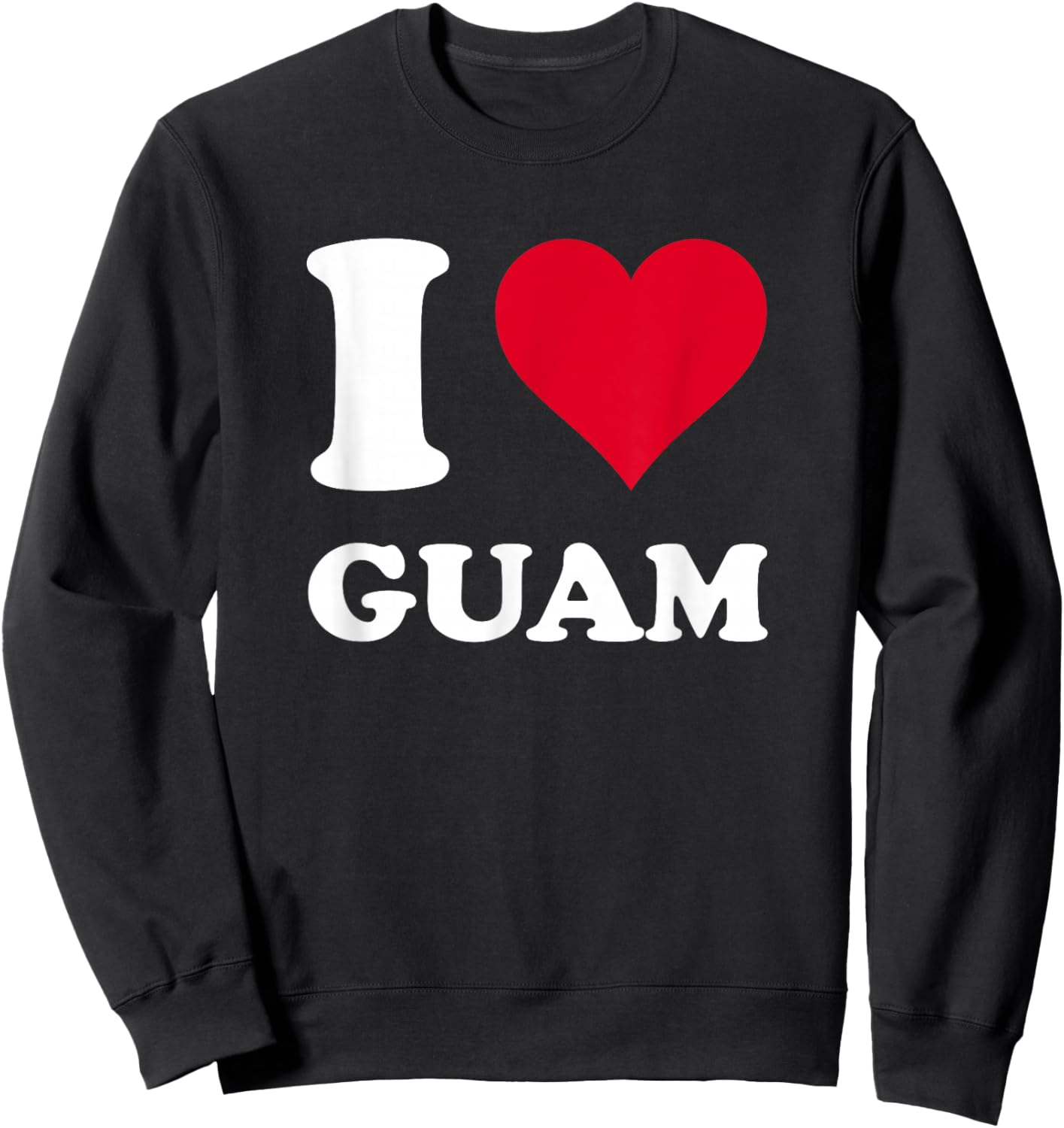 Red Heart I Love Guam Sweatshirt - Sweatshirt | Black