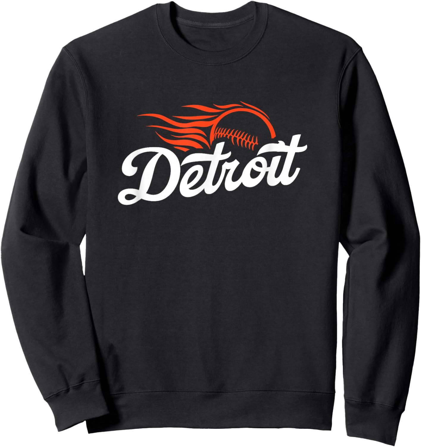 Detroit Baseball Vintage Minimalist Retro Baseball Lover Sweatshirt - Sweatshirt | Black