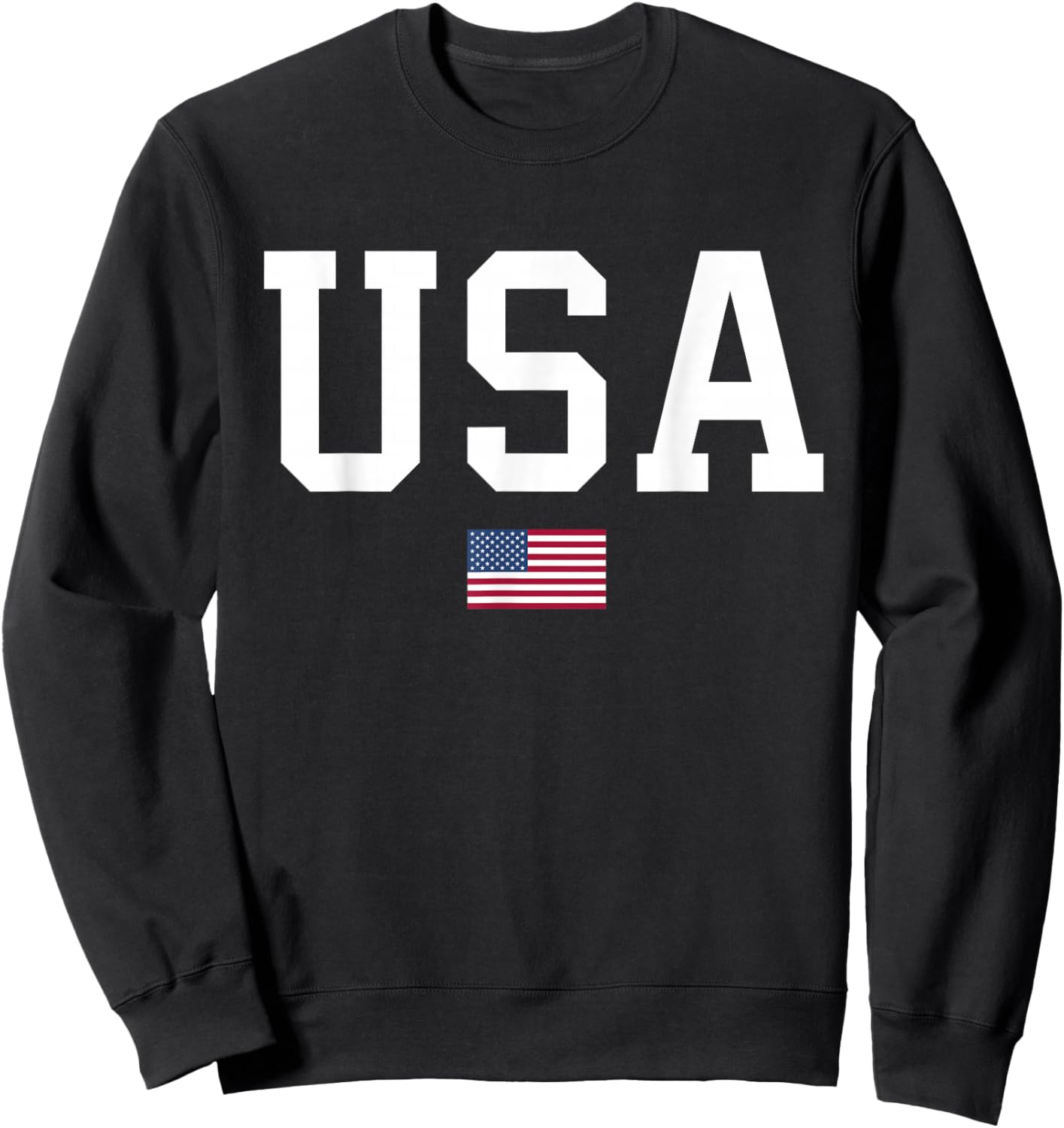 USA Women Men Kids American Flag Patriotic 4th of July Sweatshirt - Sweatshirt | Black