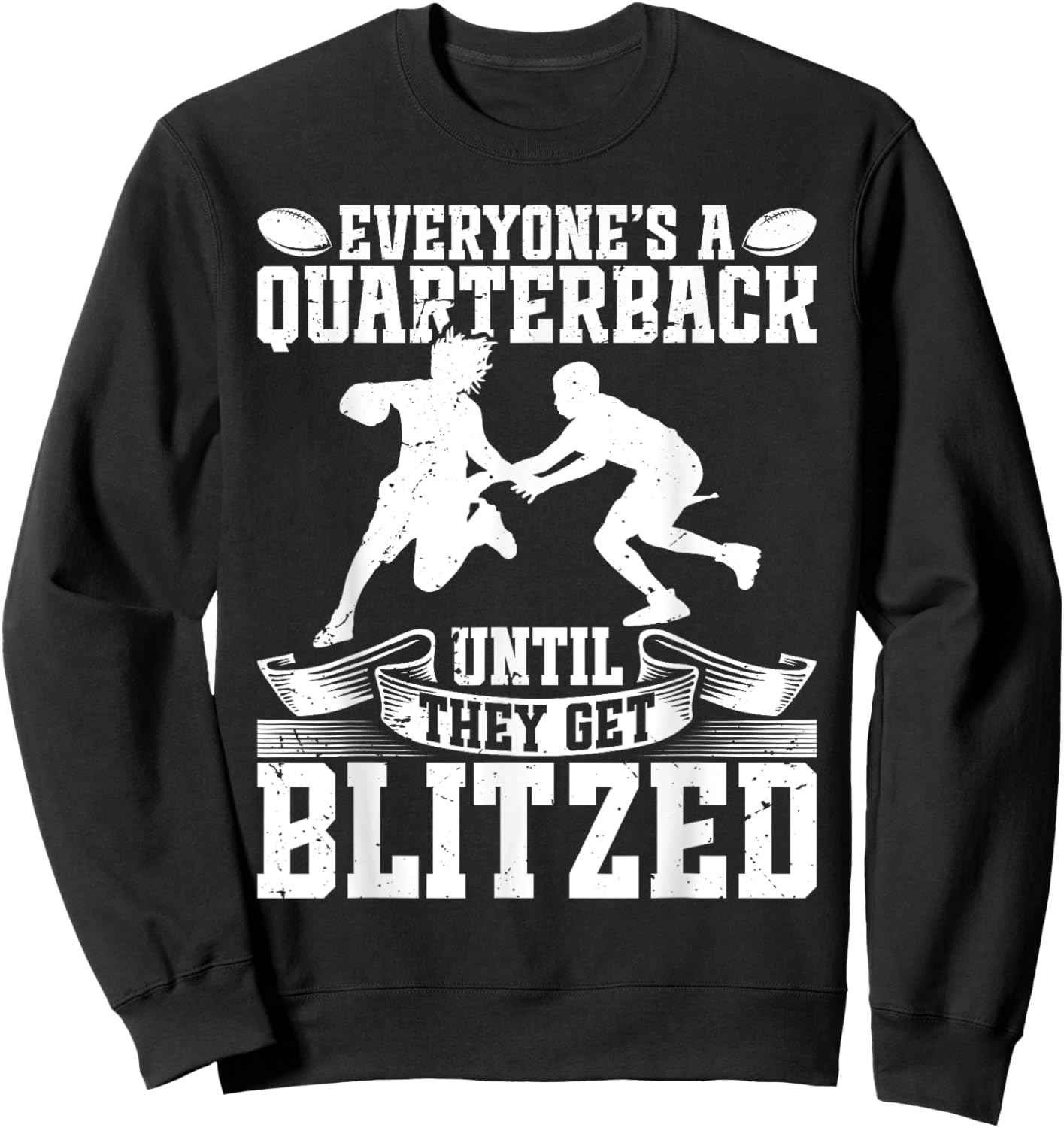 Flag Football Quarterback Sweatshirt - Sweatshirt | Black
