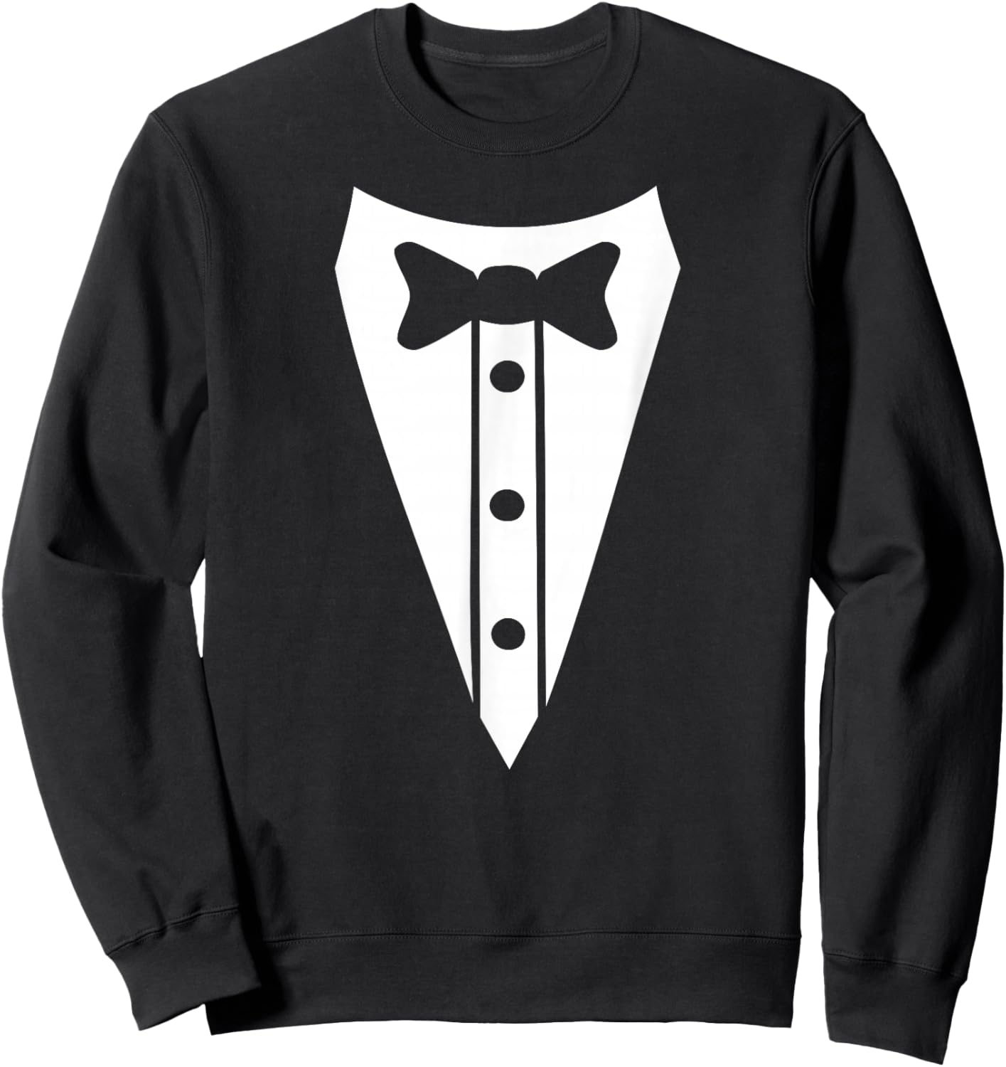 Anzug Aufdruck mit Fliege Smoking Hemd Ersatz festliches Sweatshirt - Sweatshirt | Black