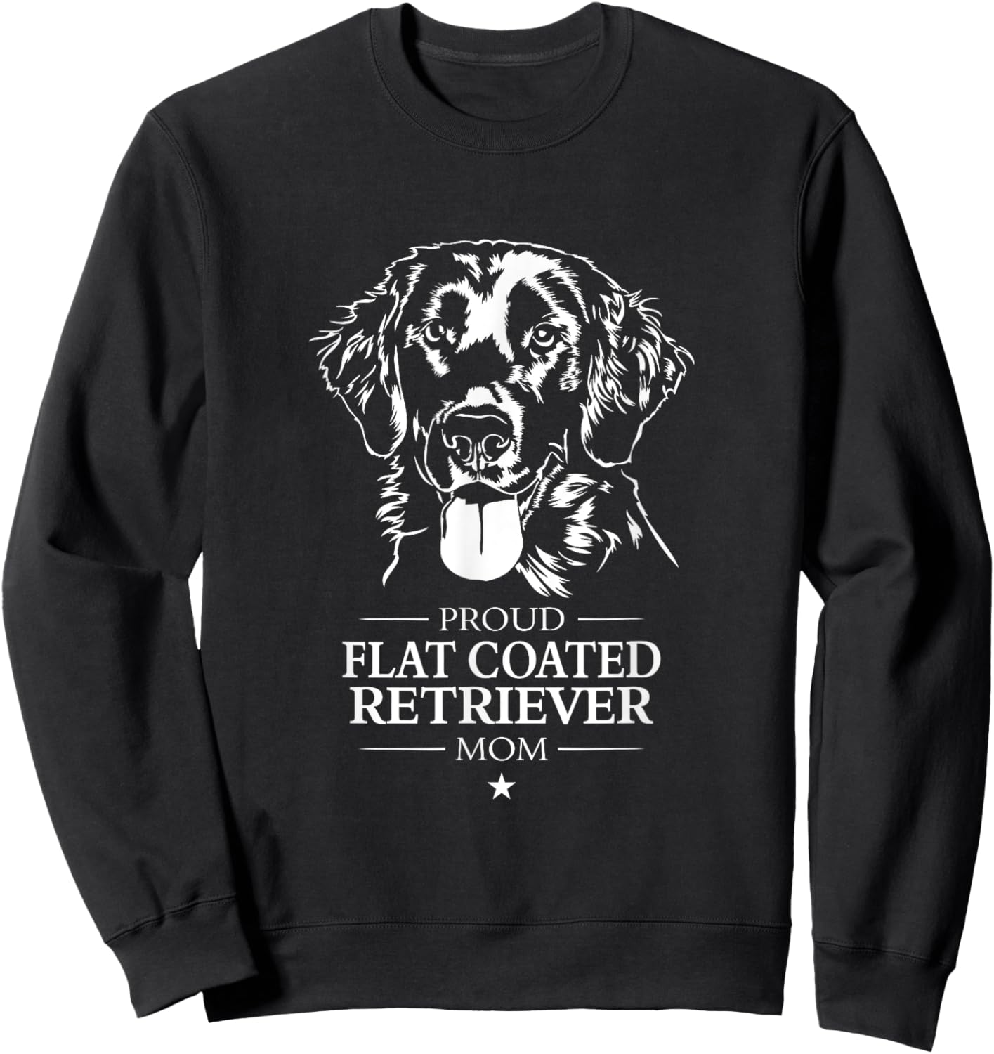 Proud Flat Coated Retriever mom dog mom Retriever dog Sweatshirt - Sweatshirt | Black