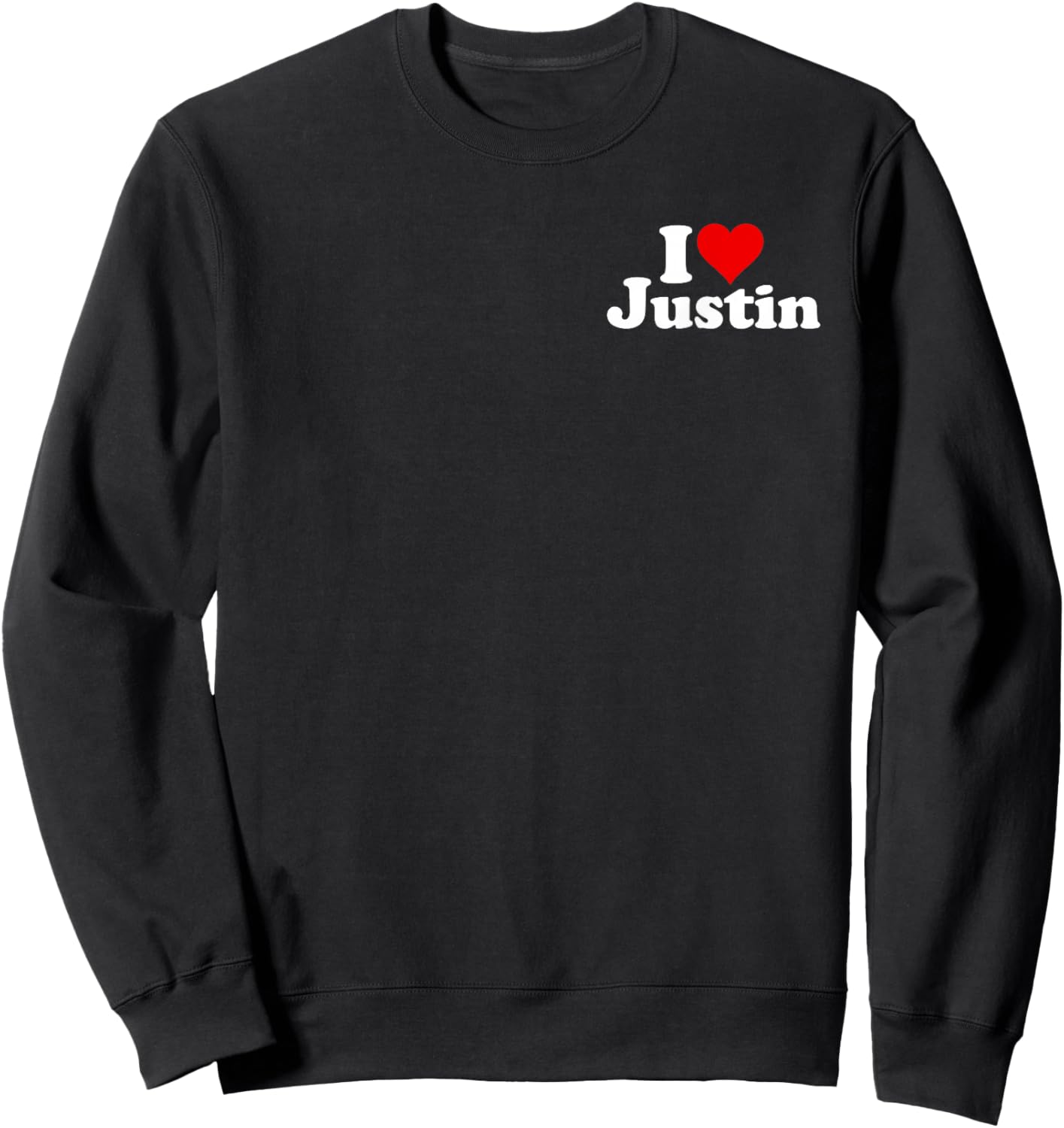 I Love Heart Justin Sweatshirt - Sweatshirt | Black