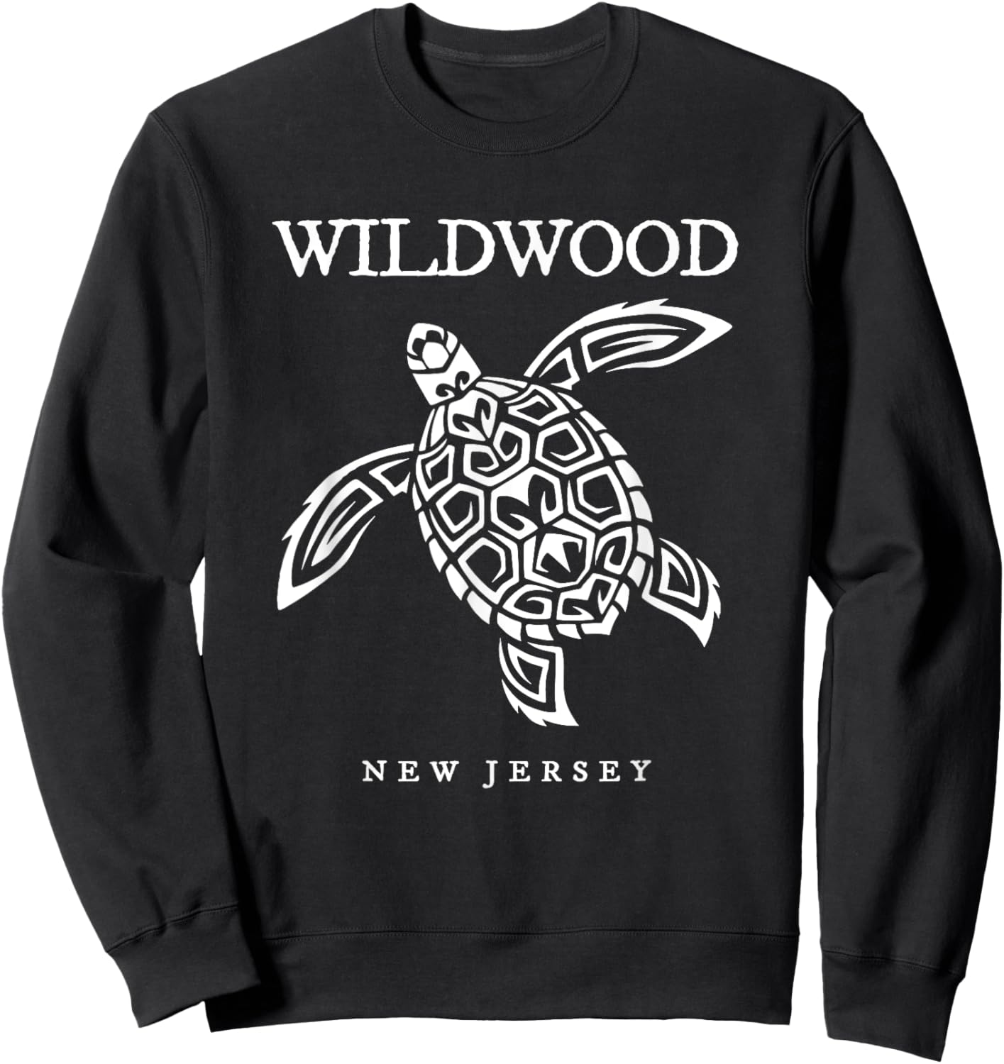 Wildwood New Jersey Sea Turtle Beach Vacation Sweatshirt - Sweatshirt | Black