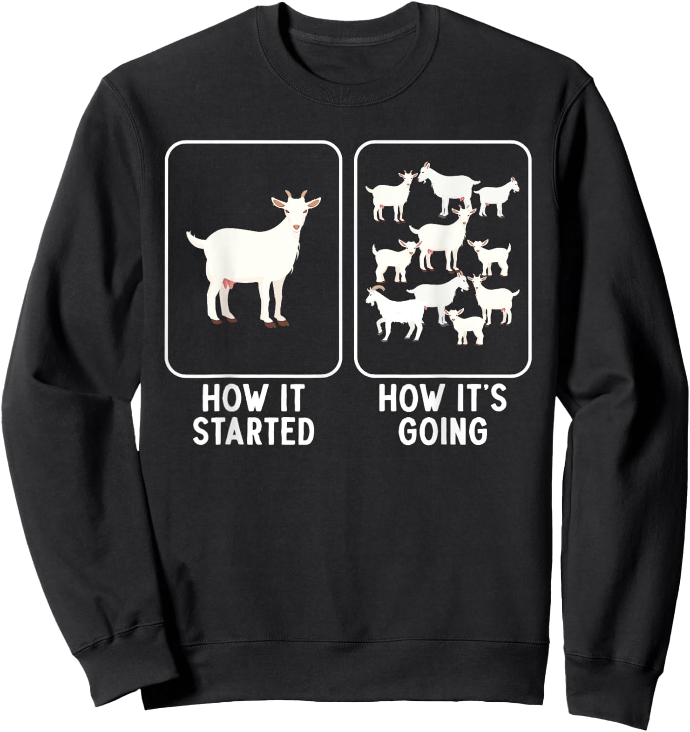 Goat Design Women Goat Themed Domestic Goat Lover Sweatshirt - Sweatshirt | Black