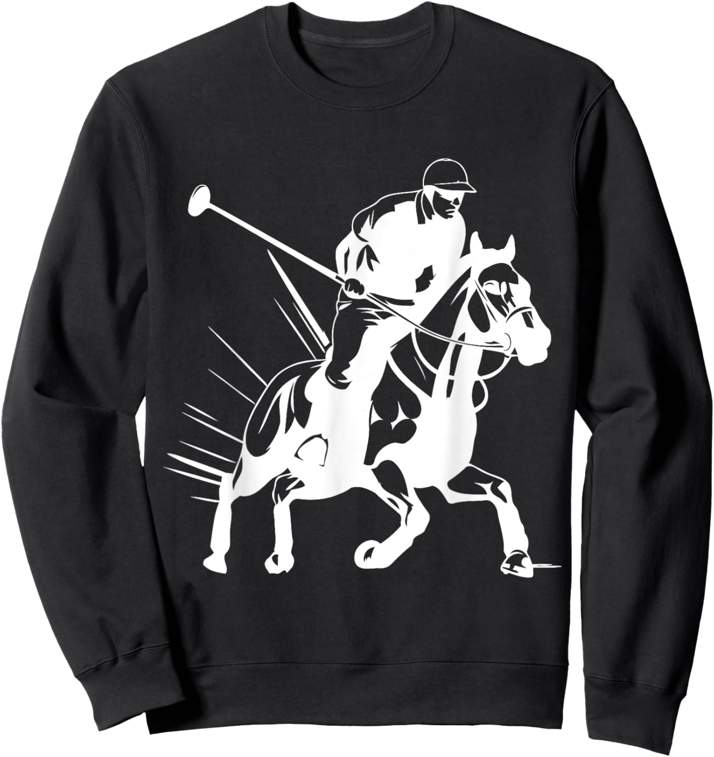 Polo Player Horse Sport Ride Riding Equestrian Sport Rider Sweatshirt - Sweatshirt | Black