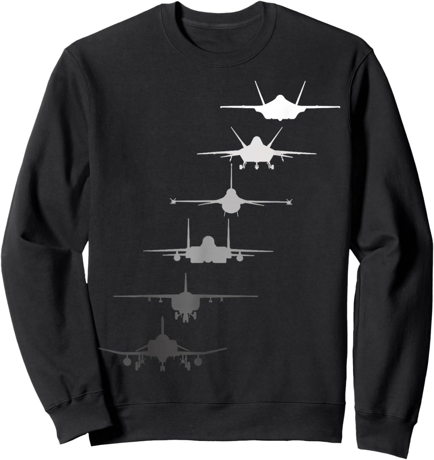 Air Force Fighter F-4 F-111 F-15 F-16 F-22 F-35 Veterans Day Sweatshirt - Sweatshirt | Black