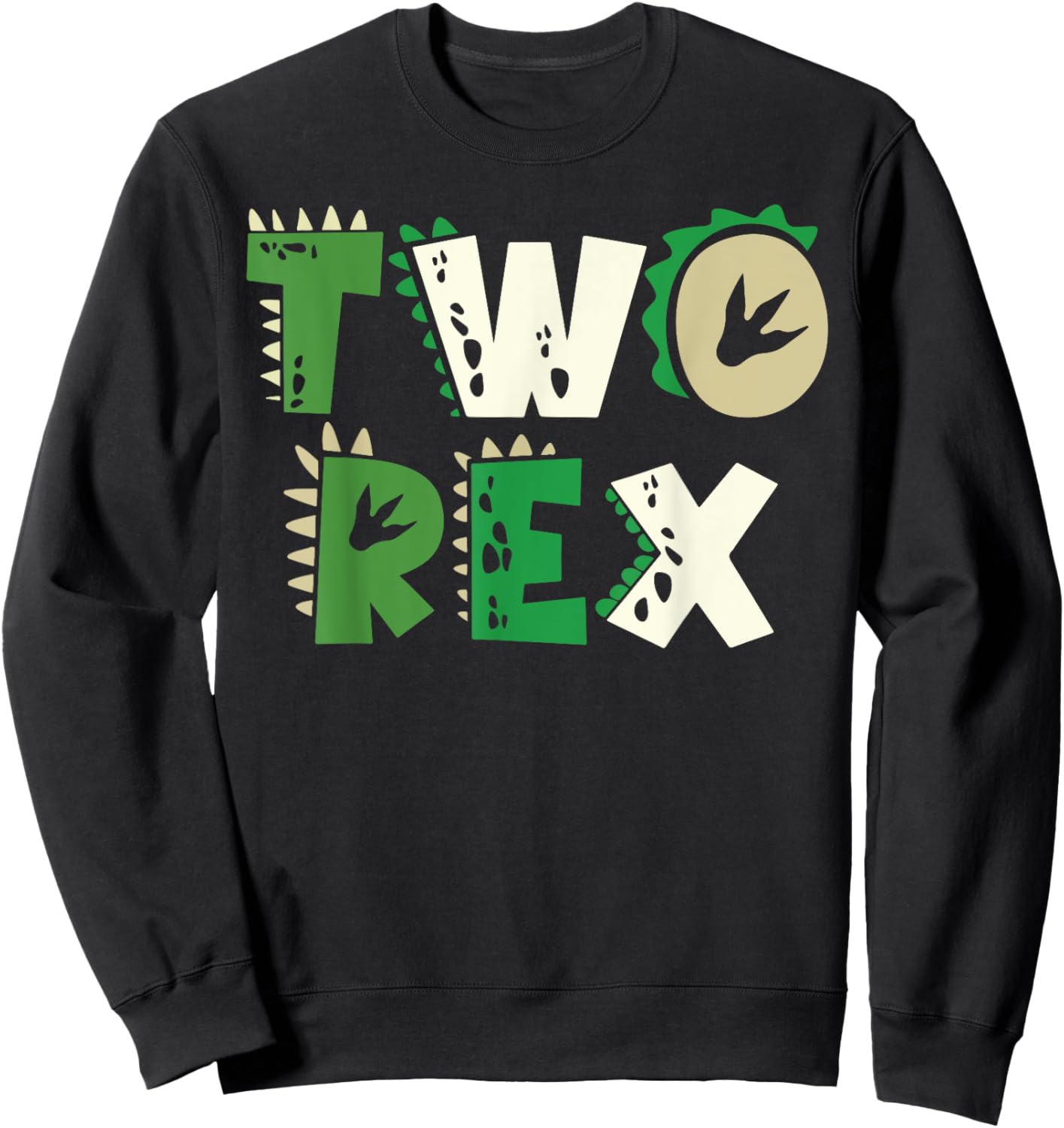 Two Rex Dinosaur Birthday Shirt For 2nd Birthday Boys Girls Sweatshirt - Sweatshirt | Black