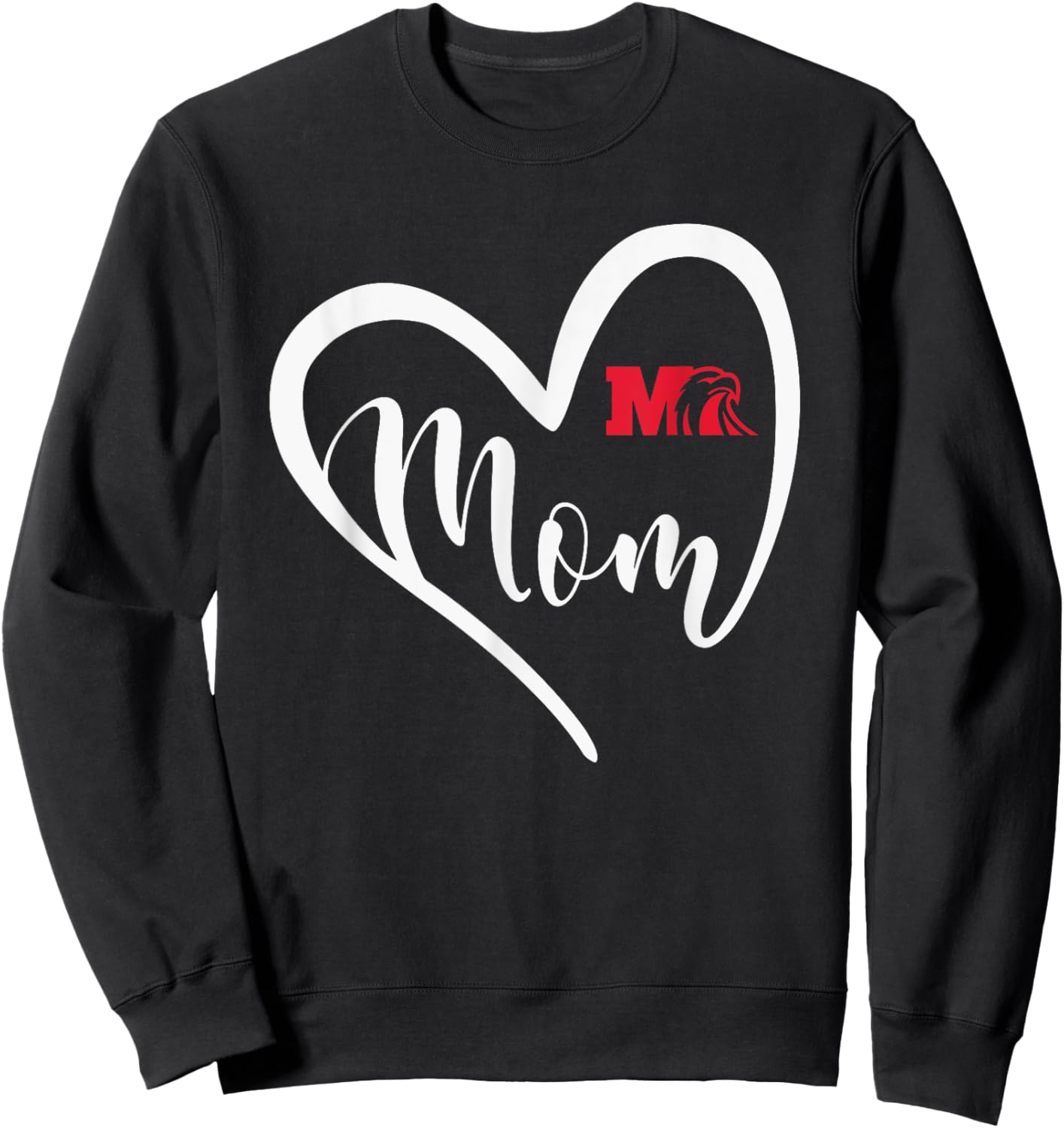 Milford Eagles Logo Heart Mom HS Sweatshirt - Sweatshirt | Black