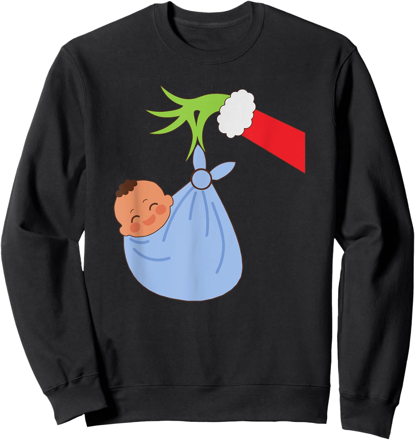 NICU Labor Delivery Nurse Santa Christmas Xmas Pajamas Funny Sweatshirt - Sweatshirt | Black