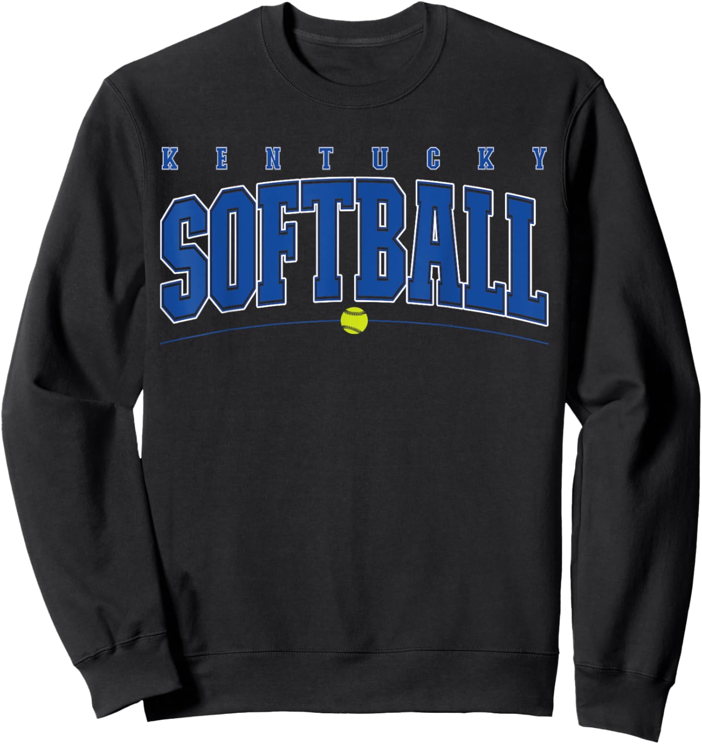 Kentucky Softball Vintage Kids Team Retro Softball Fan Sweatshirt - Sweatshirt | Black