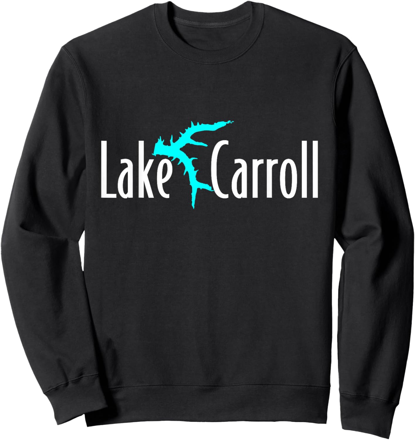 Minimalist Lake Carroll - Illinois Sweatshirt - Sweatshirt | Black