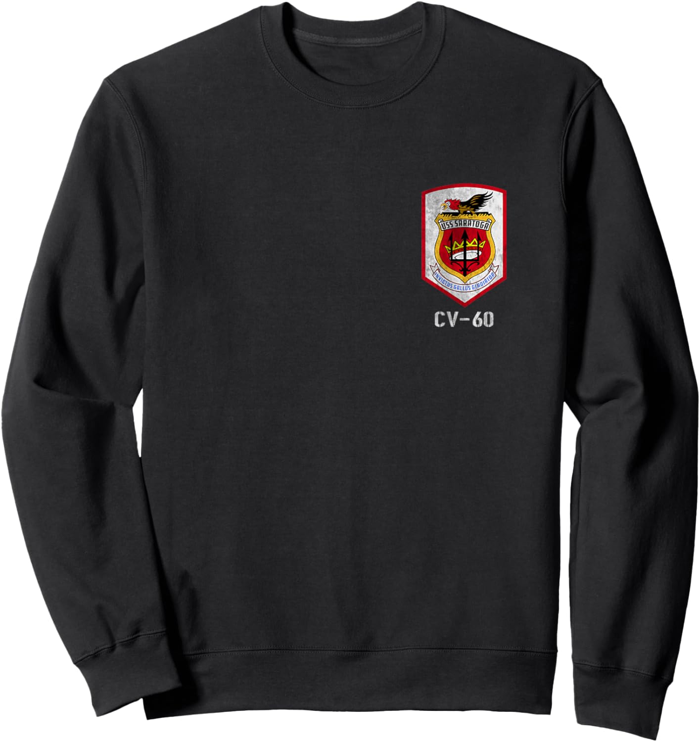 USS Saratoga CV-60 Logo Aircraft Carrier Sailor Veteran Papa Sweatshirt - Sweatshirt | Black