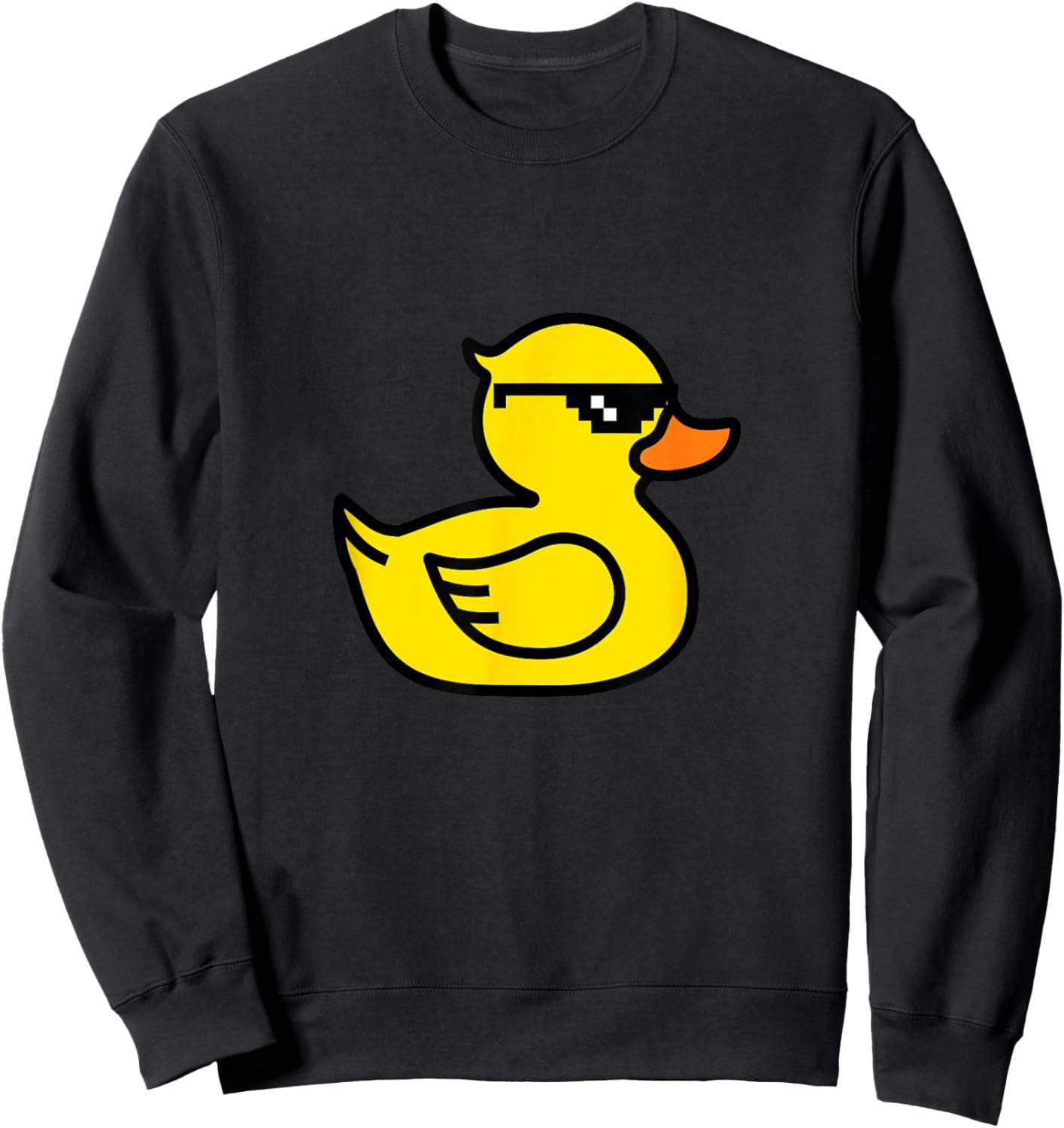 Coole gelbe Gummi-Ente kindliche Illustration Grafikdesign Sweatshirt - Sweatshirt | Black