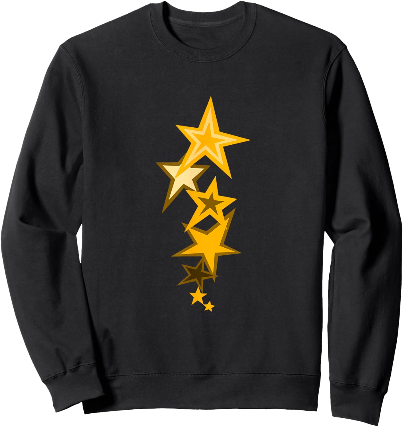 University Varsity-Gold Color Vertical Stars Yellow Sweatshirt - Sweatshirt | Black