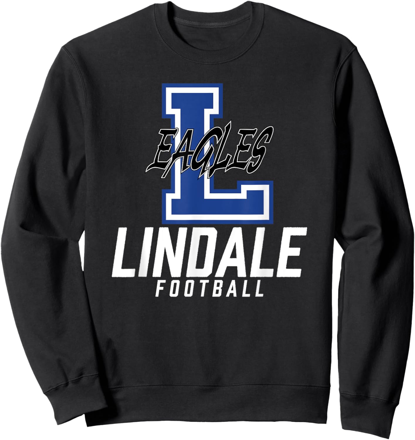 Lindale Eagles Logo Football Team HS Sweatshirt - Sweatshirt | Black