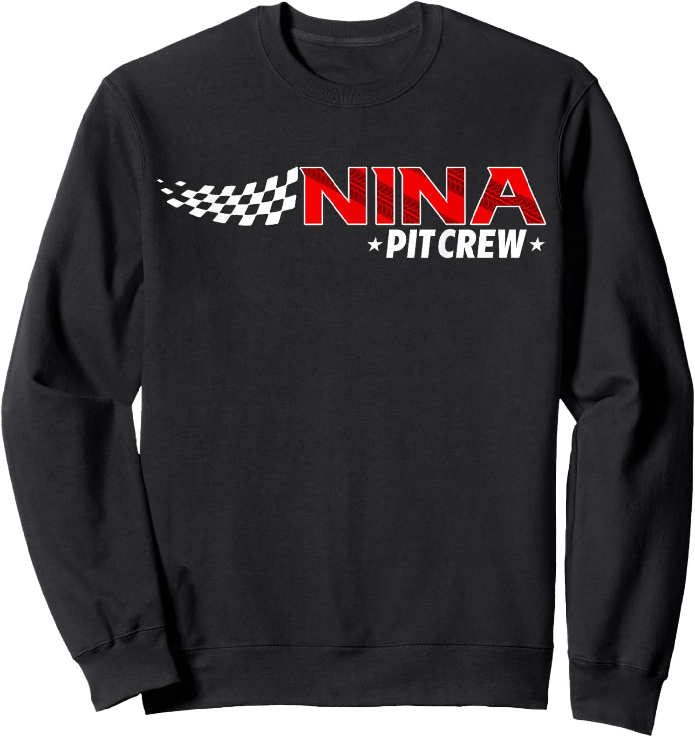 Race Car Birthday Party Racing Family Nina Pit Crew Sweatshirt - Sweatshirt | Black