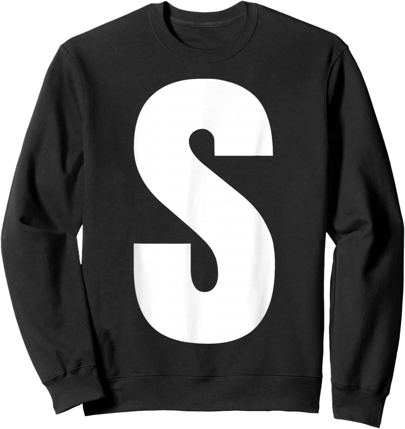 Letter S Capital Bold Alphabet Matching Monogram Sweatshirt - Sweatshirt | Black
