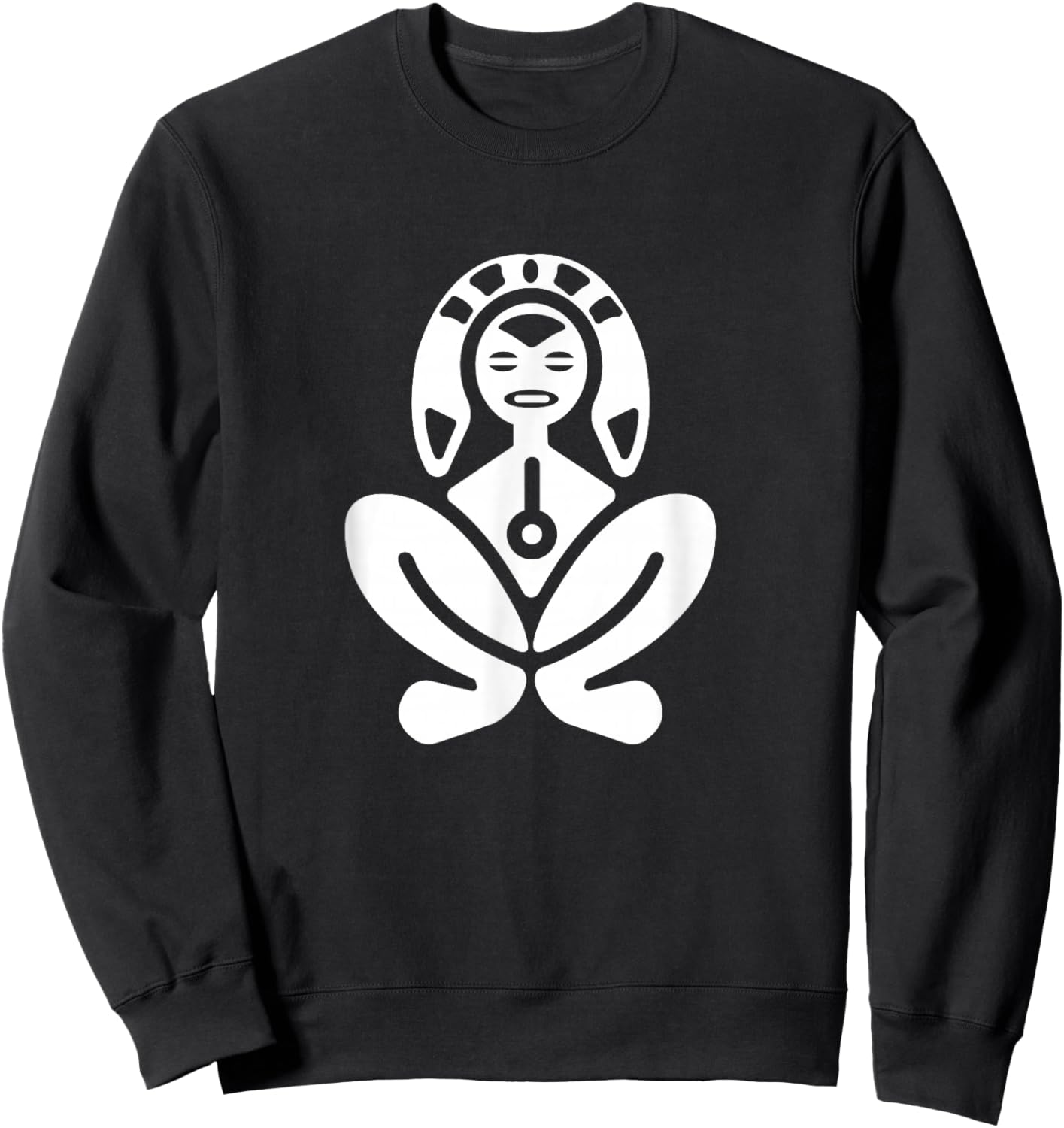 Taino Art Atabey Goddess Symbol Puerto Rico Sweatshirt - Sweatshirt | Black