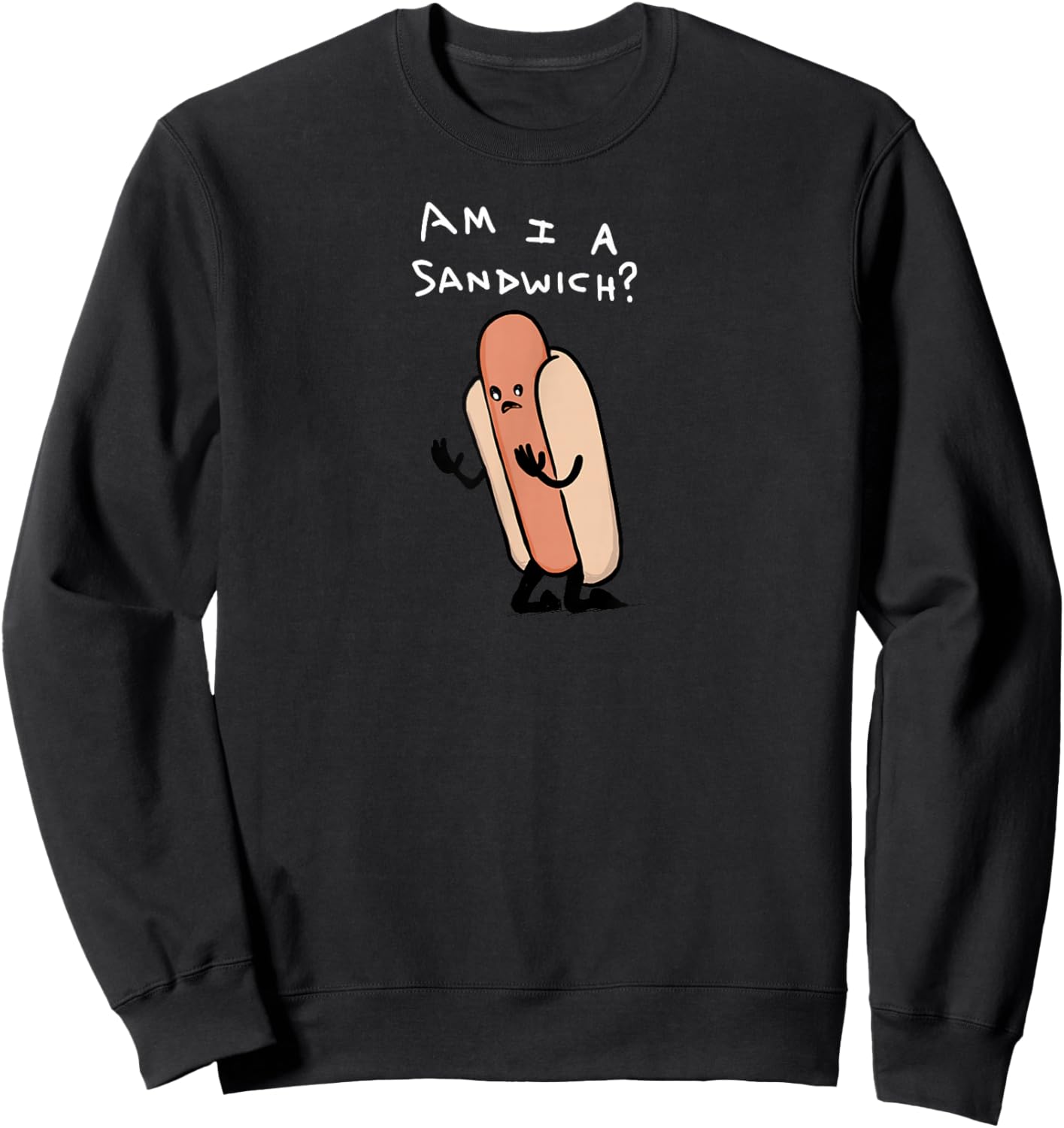 Threadless Nathan W. Pyle Am I A Sandwich? Graphic Sweatshirt - Sweatshirt | Black