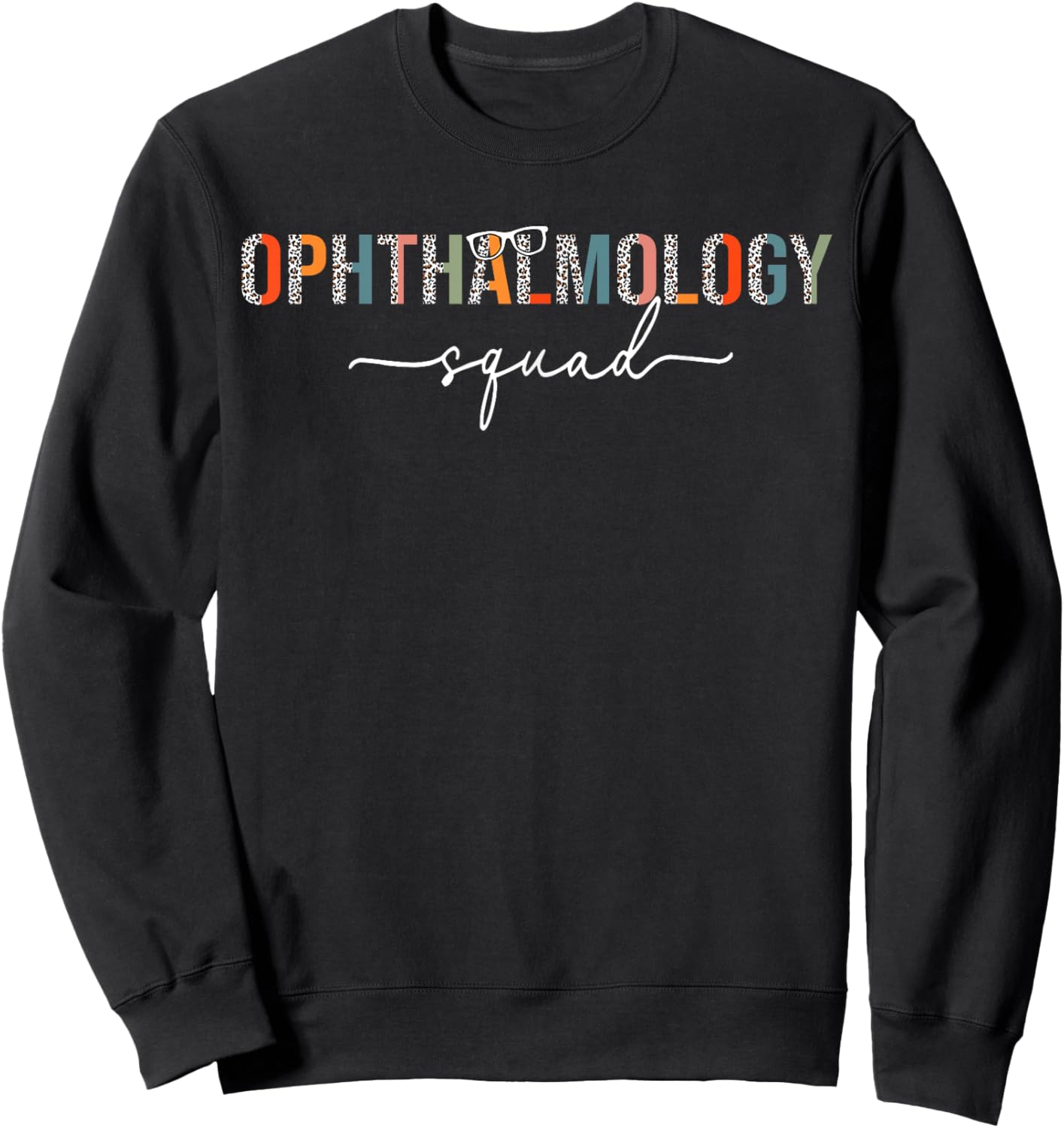Retro Leopard Ophthalmology Squad Ophthalmologist Eye Doctor Sweatshirt - Sweatshirt | Black