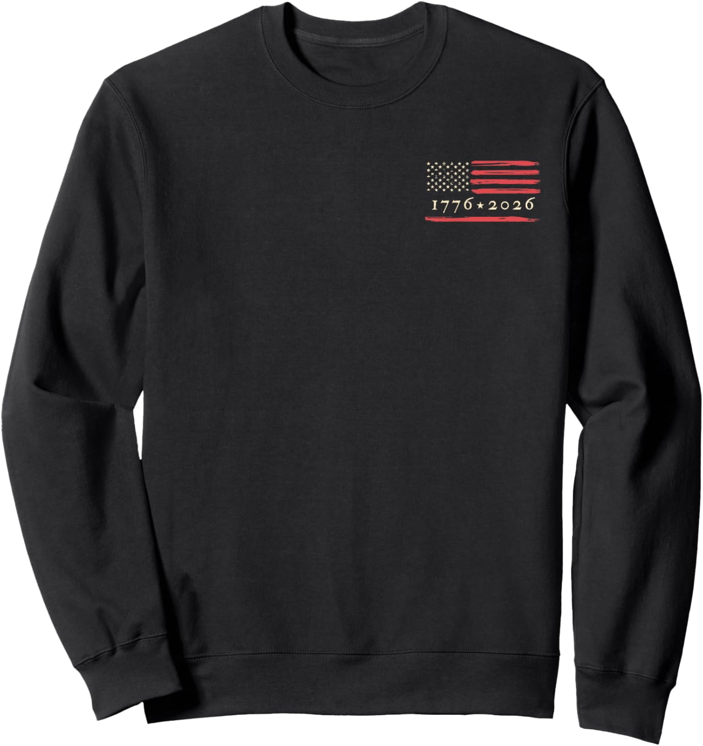 American Flag Distressed Vintage Patriotic 4th of July 1776 Sweatshirt - Sweatshirt | Black