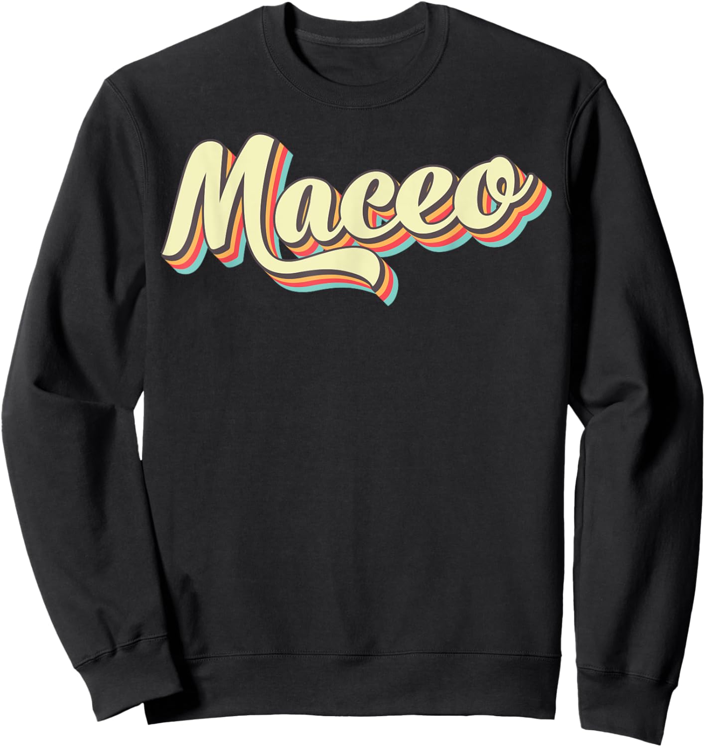 Maceo Retro Art Baseball Font Vintage Sweatshirt - Sweatshirt | Black