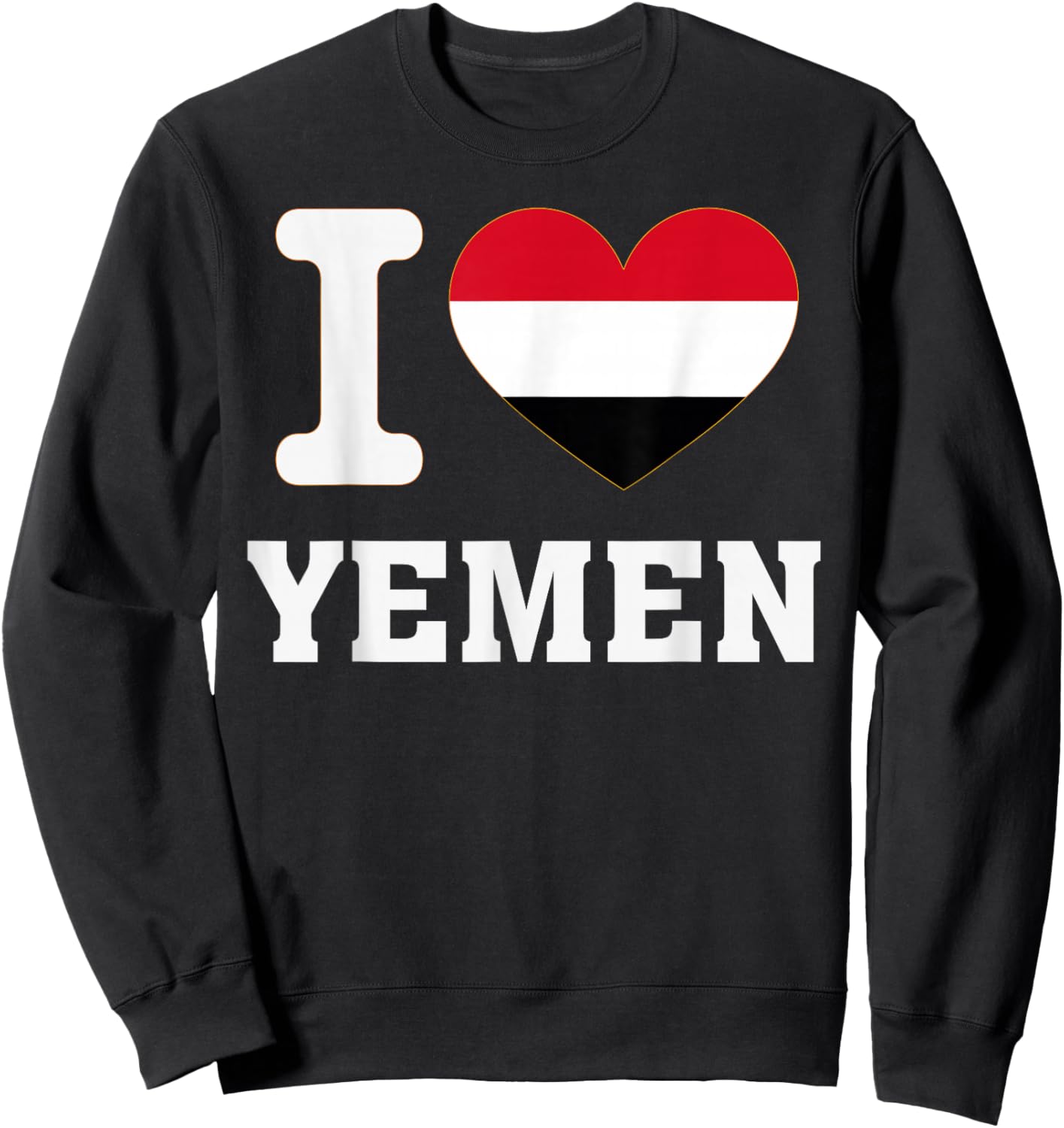 I Love Yemen Heart Souvenir Lovers Pride Travel Sweatshirt - Sweatshirt | Black