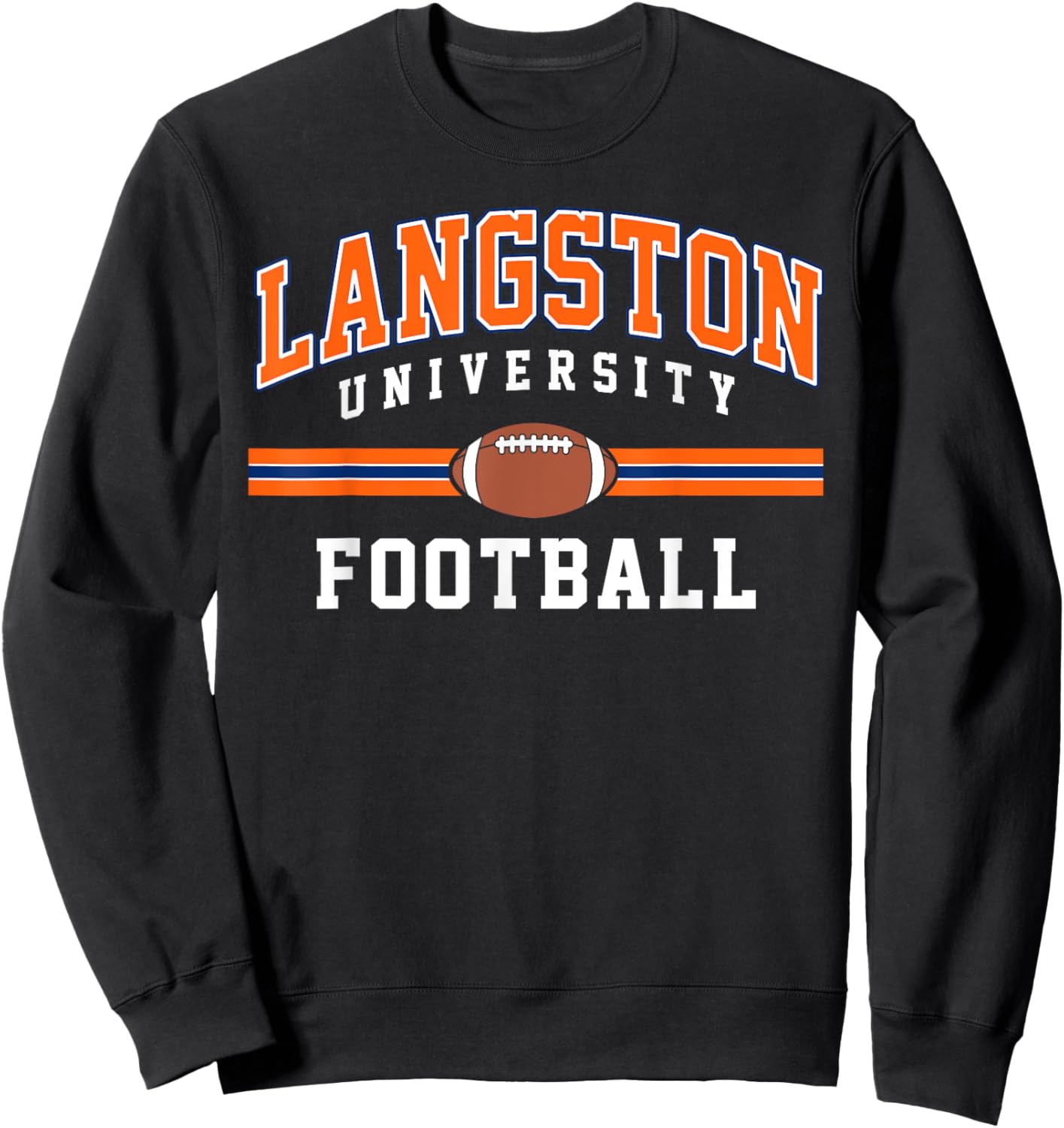 Langston University Football Arch Vintage Design Men Women Sweatshirt - Sweatshirt | Black