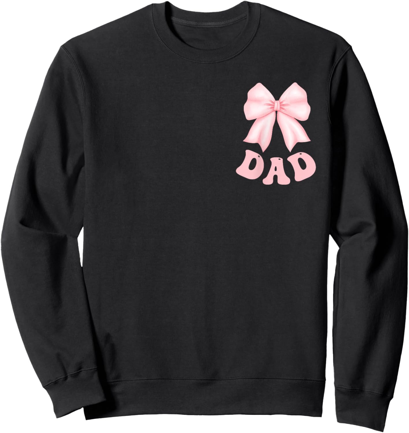 Dad of The Birthday Girl Pink Coquette Bow Family Party Sweatshirt - Sweatshirt | Black