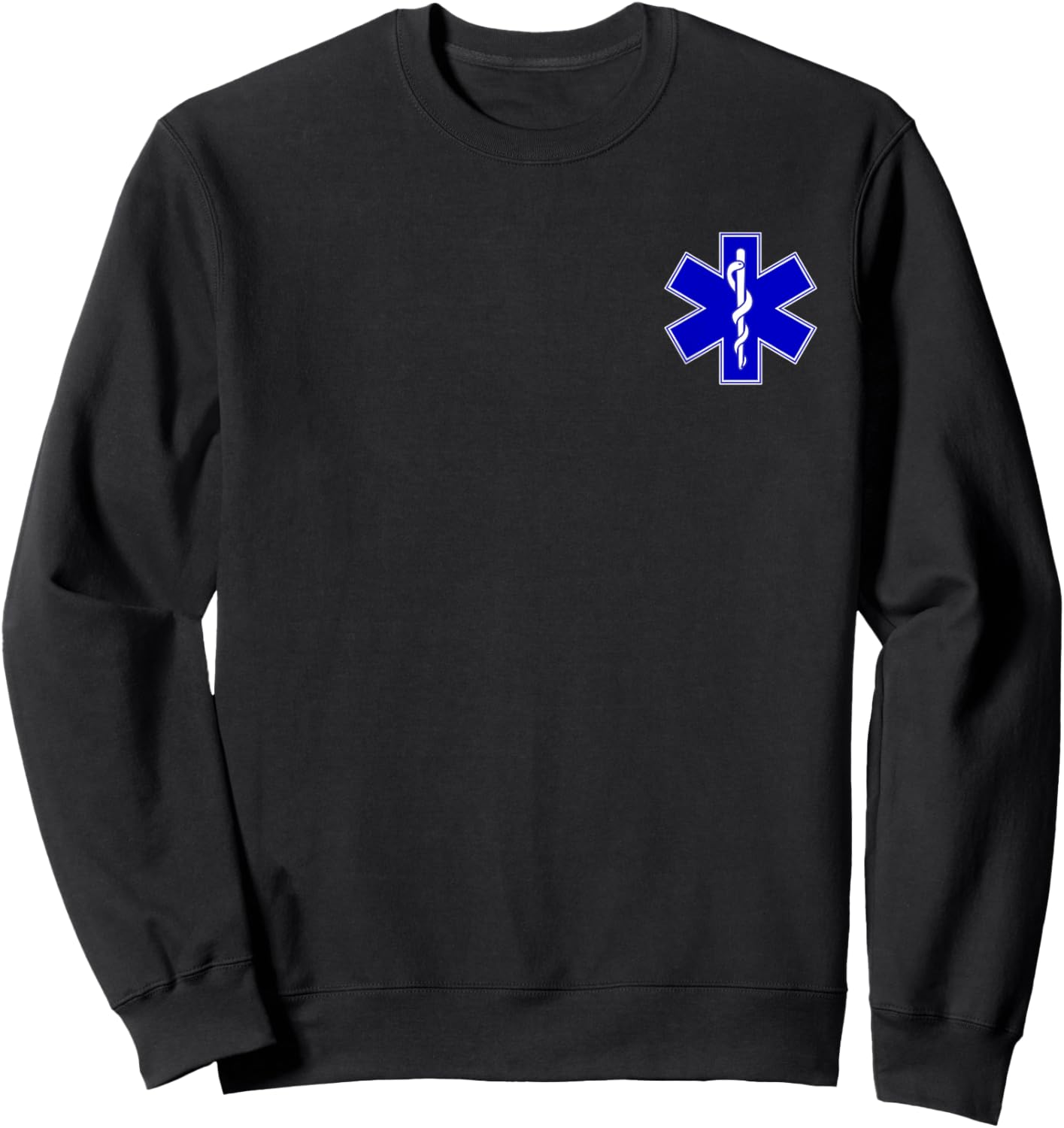 Star of Life Rod of Asclepius Emt Ems Paramedic Medic Sweatshirt - Sweatshirt | Black
