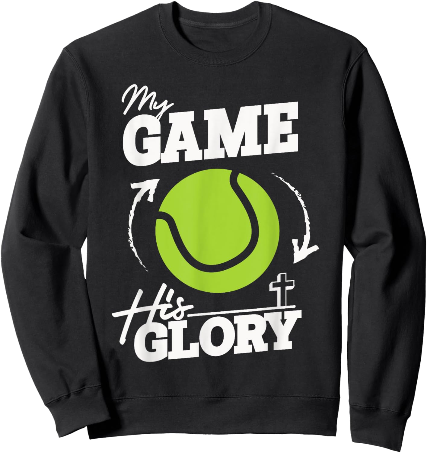 My Game His Glory - Teen Boy Christian Tennis Sweatshirt - Sweatshirt | Black