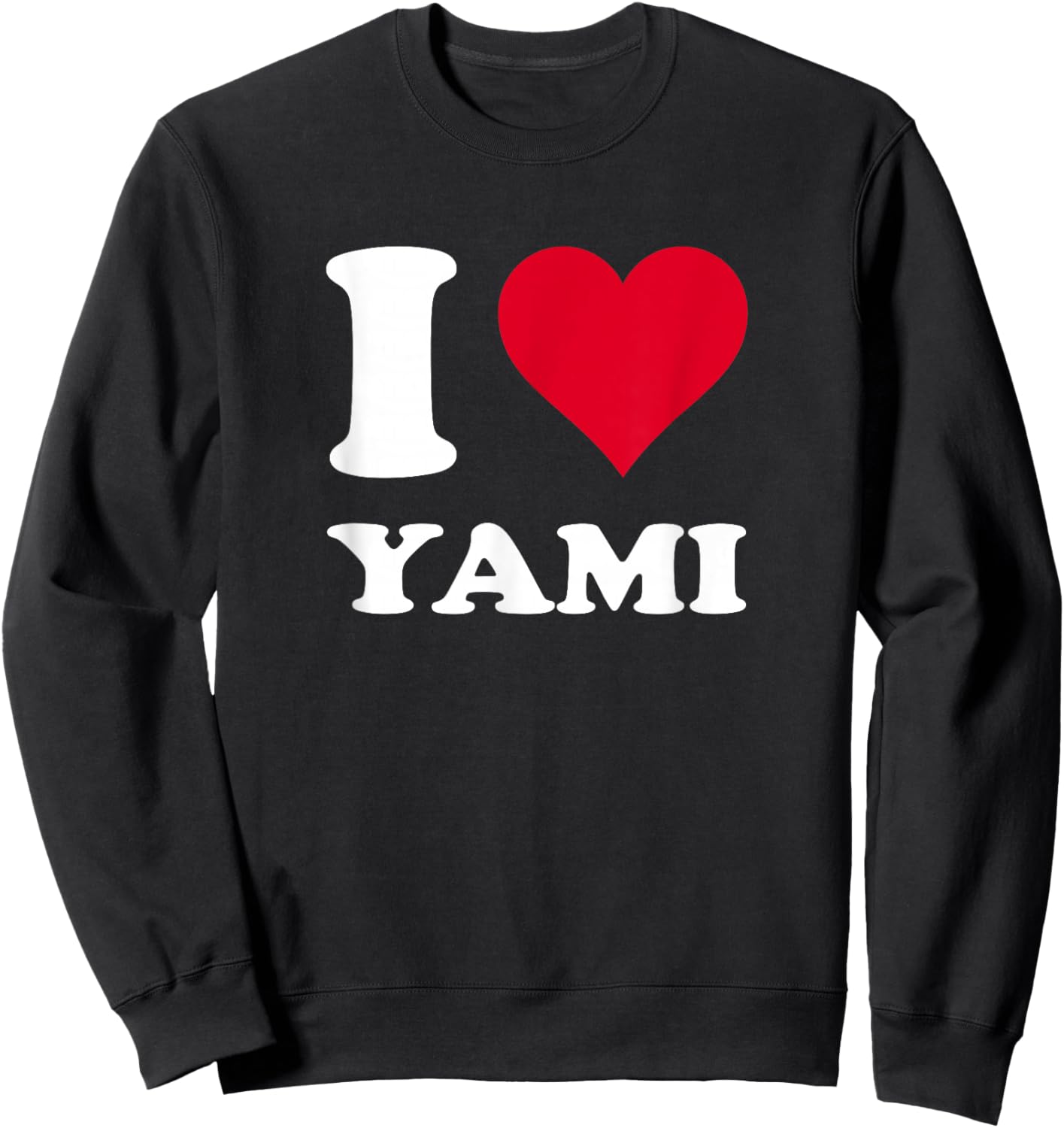 Red Heart I Love Yami Sweatshirt - Sweatshirt | Black