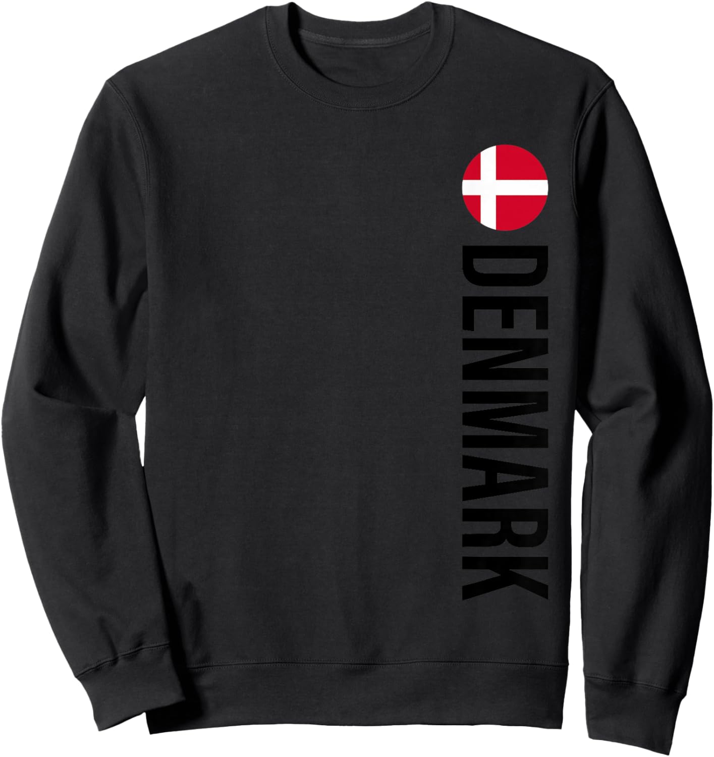 Denmark Flag Vertical Sweatshirt - Sweatshirt | Black