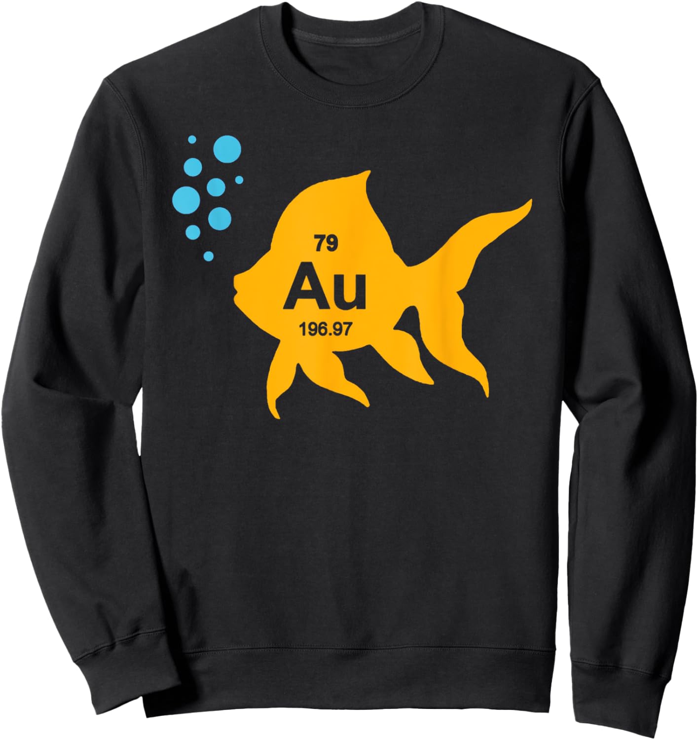 Funny Chemistry Periodic Table Elemental Gold Fish Sweatshirt - Sweatshirt | Black