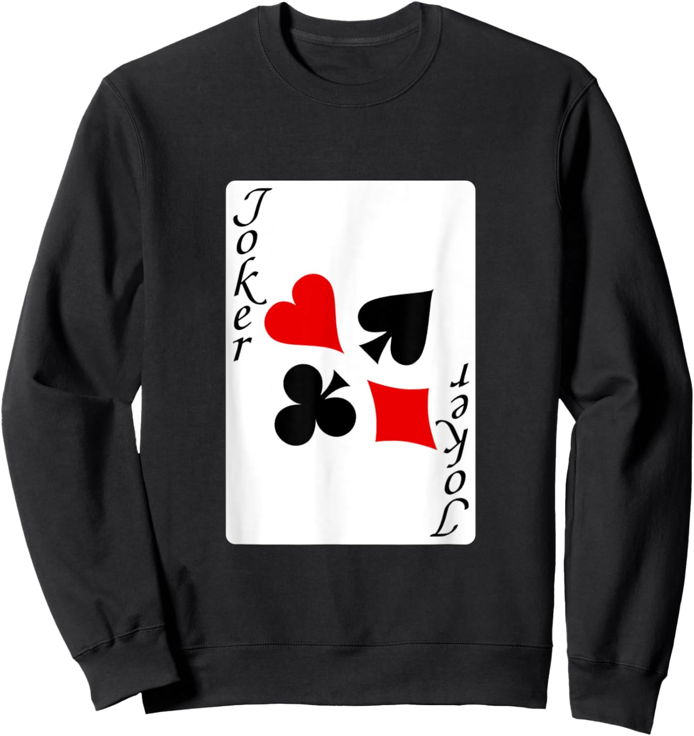 funny halloween shirt 2025 Joker Playing Card Costume fun Sweatshirt - Sweatshirt | Black