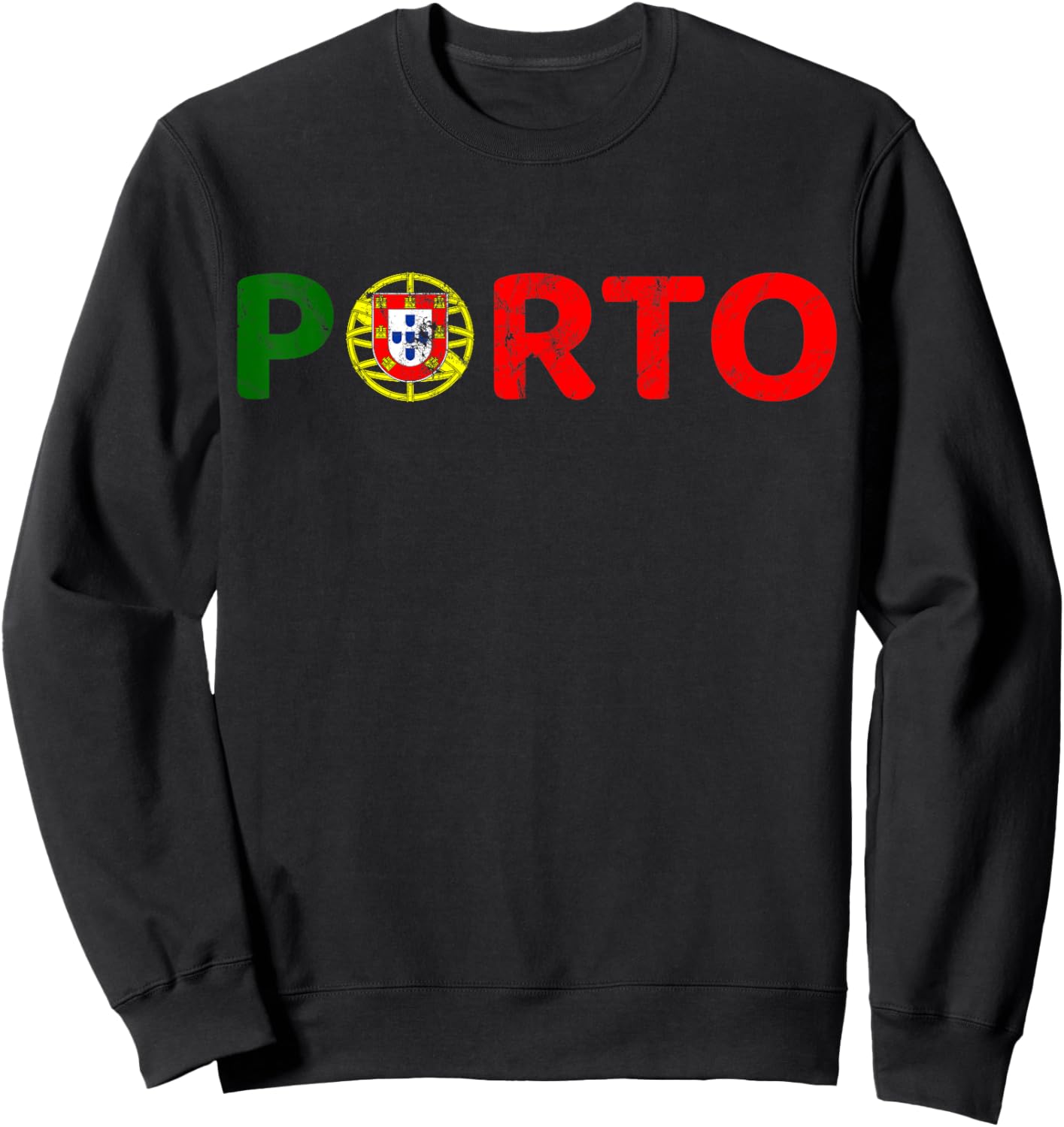 Porto, Portugal Flag, Portugal Travel, Porto Sweatshirt - Sweatshirt | Black