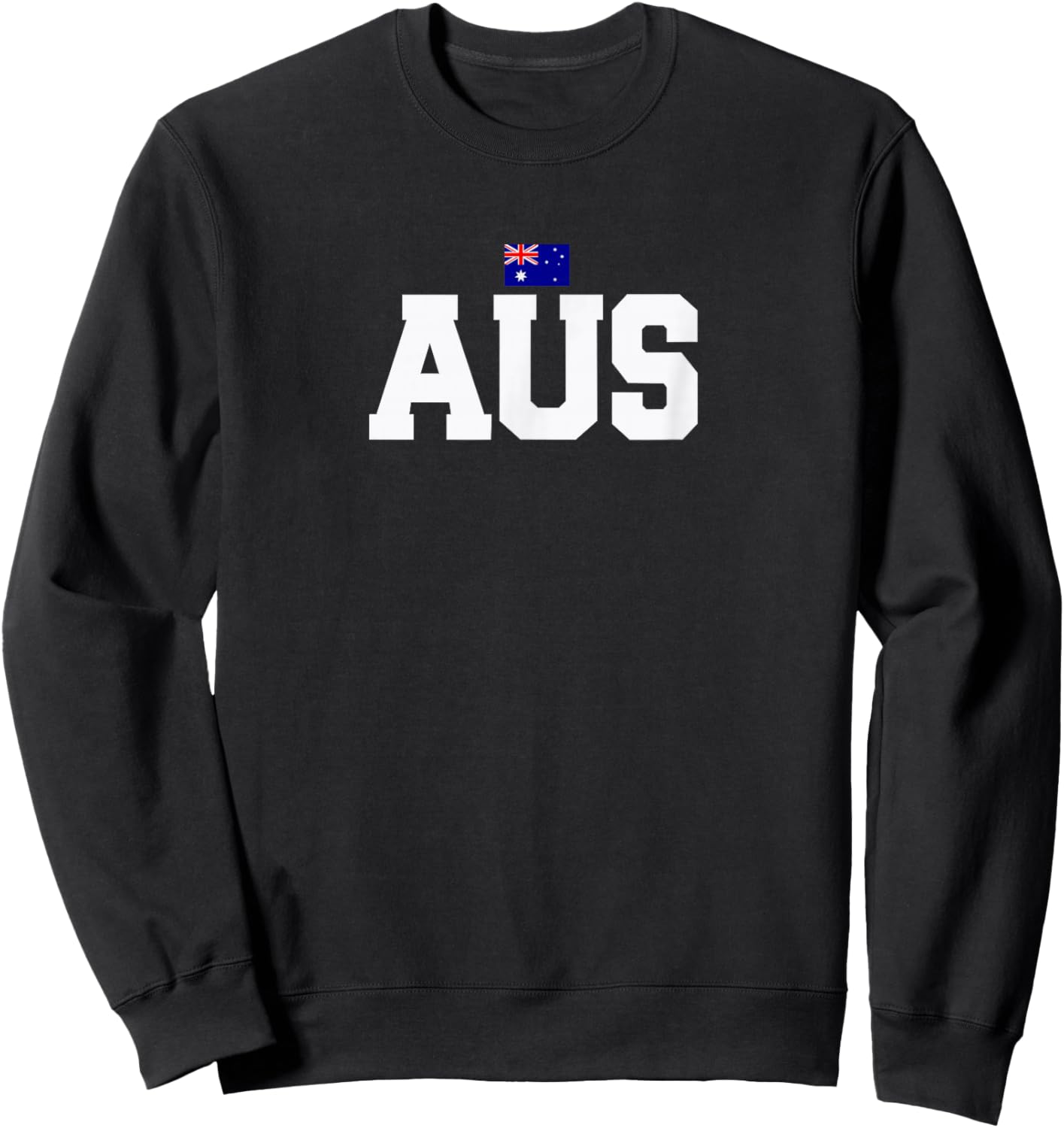 Australia Country Code with Flag Trendy College Font Sweatshirt - Sweatshirt | Black