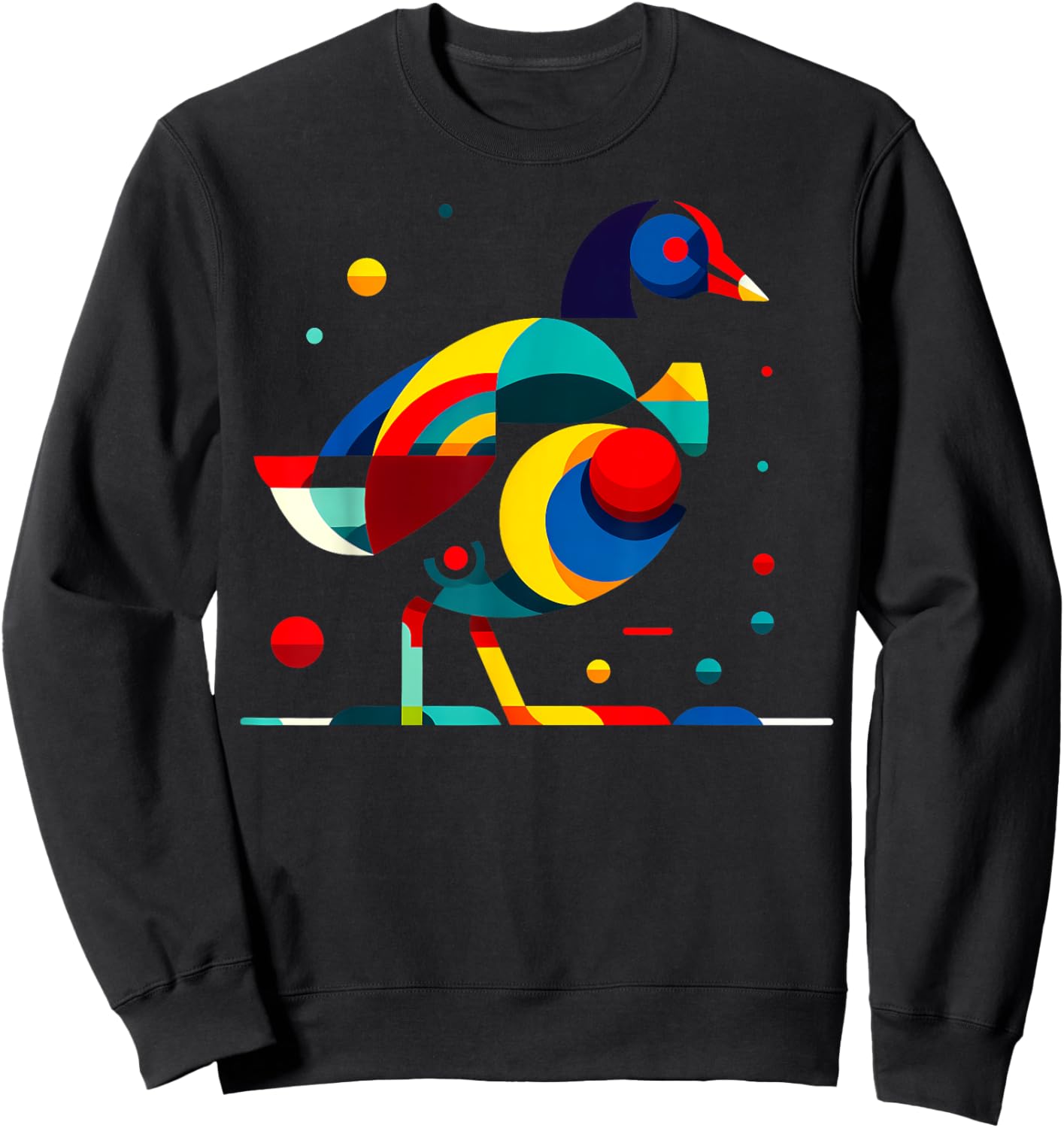 Geometric Minimalism Modern Illustration Moorhen Bird Art Sweatshirt - Sweatshirt | Black