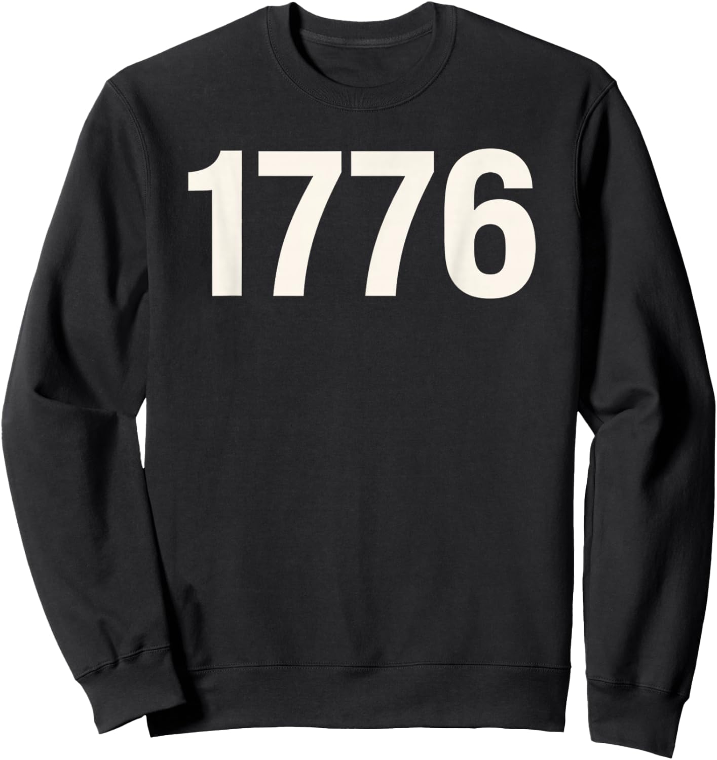 1776 Minimalist Vintage Number Design Sweatshirt - Sweatshirt | Black