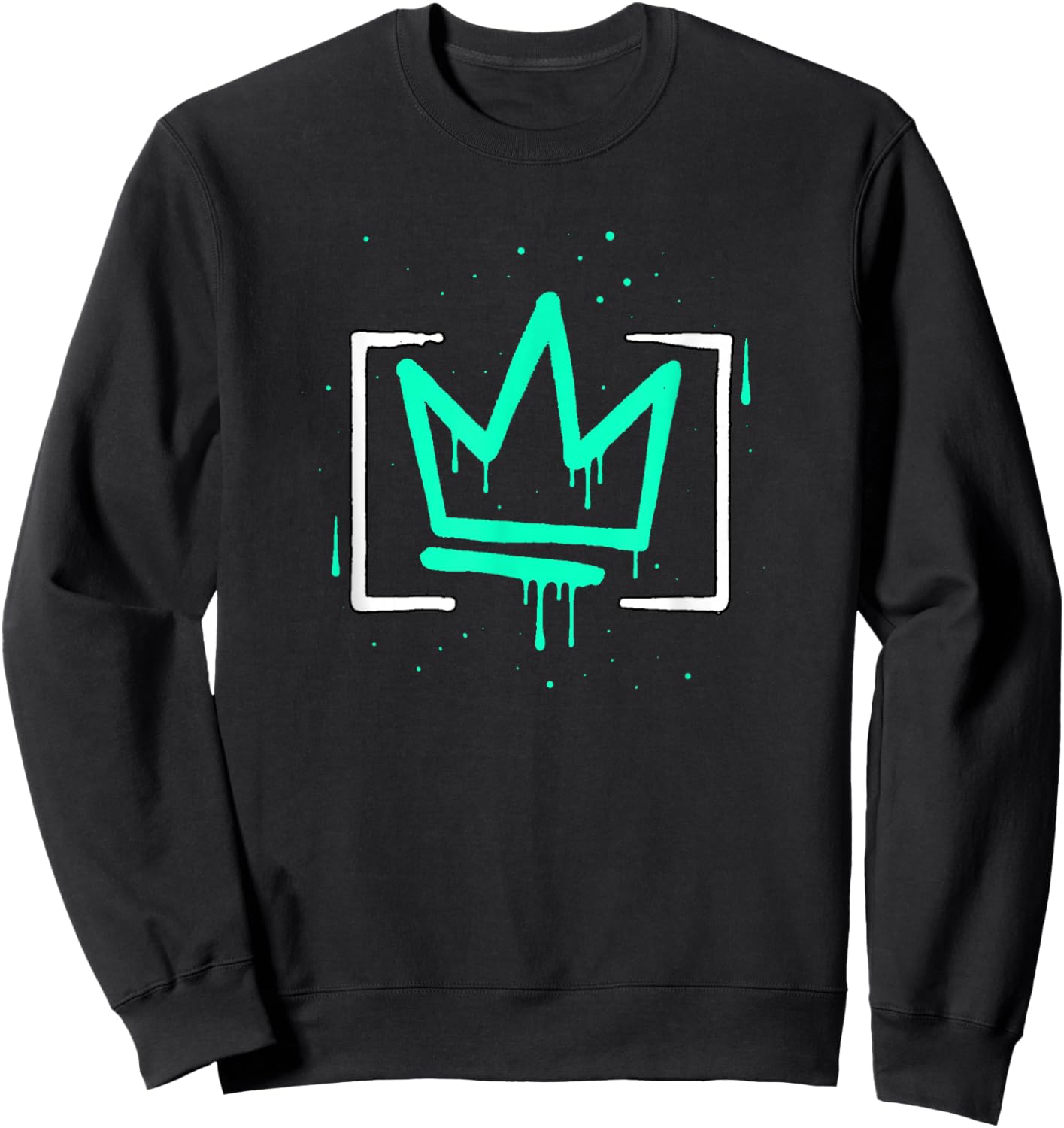 Light Teal Aqua Color Neighbourhood Royalty Teal Aqua Sweatshirt - Sweatshirt | Black