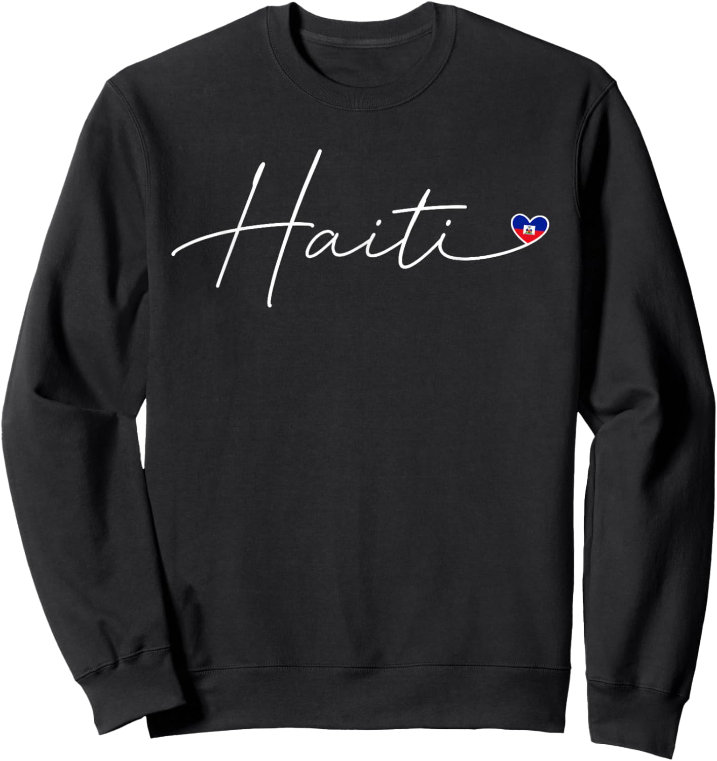 Haiti Love Heart Haitian Flag Day Independence Men Women Kid Sweatshirt - Sweatshirt | Black