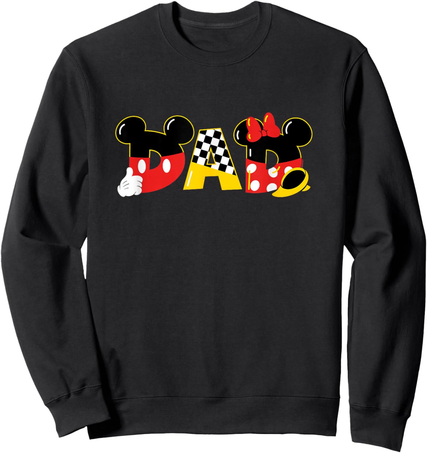 Disney Mickey Mouse & Minnie Mouse Dad Father’s Day Birthday Sweatshirt - Sweatshirt | Black