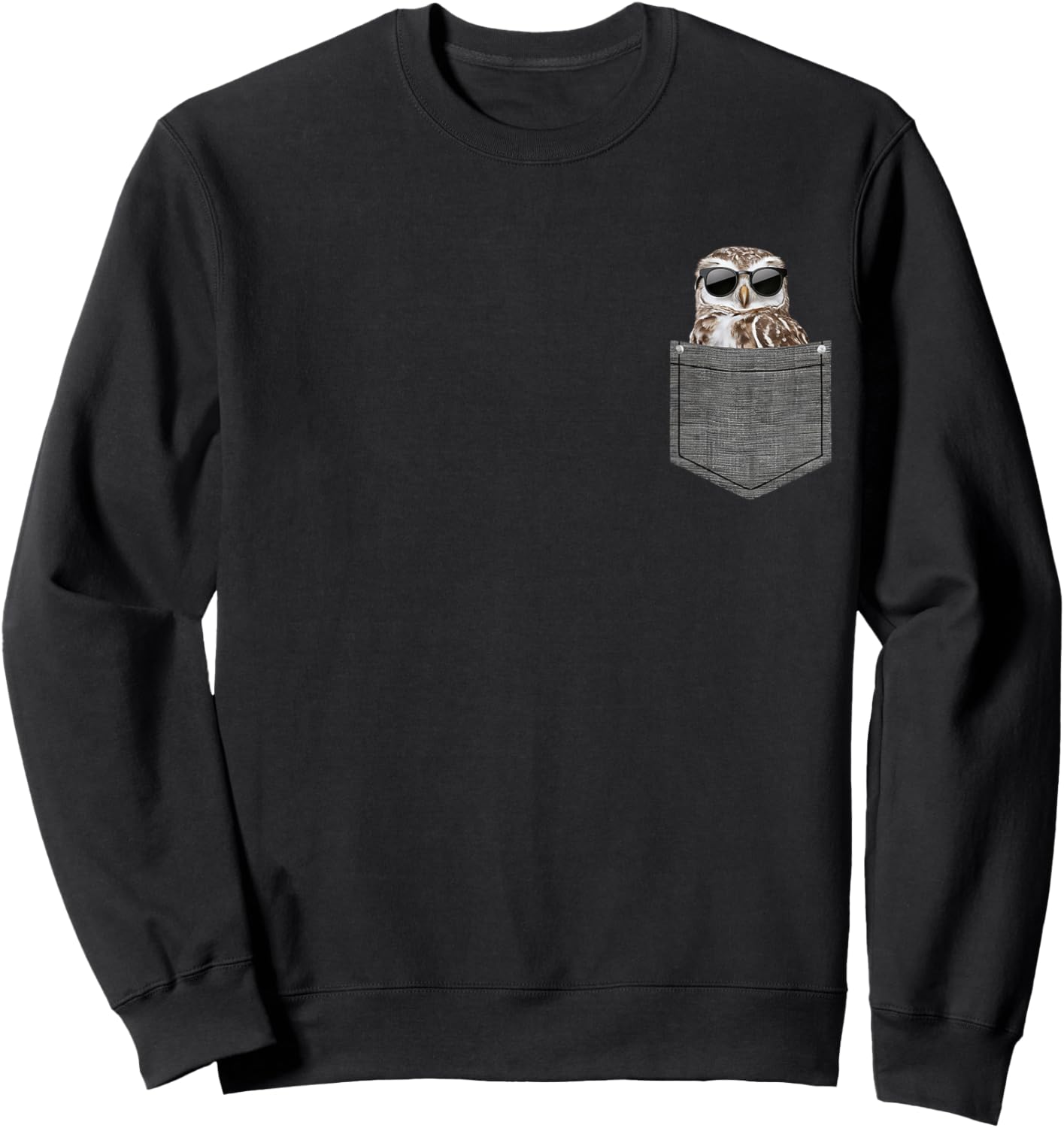 Owl in Pocket Sweatshirt - Sweatshirt | Black