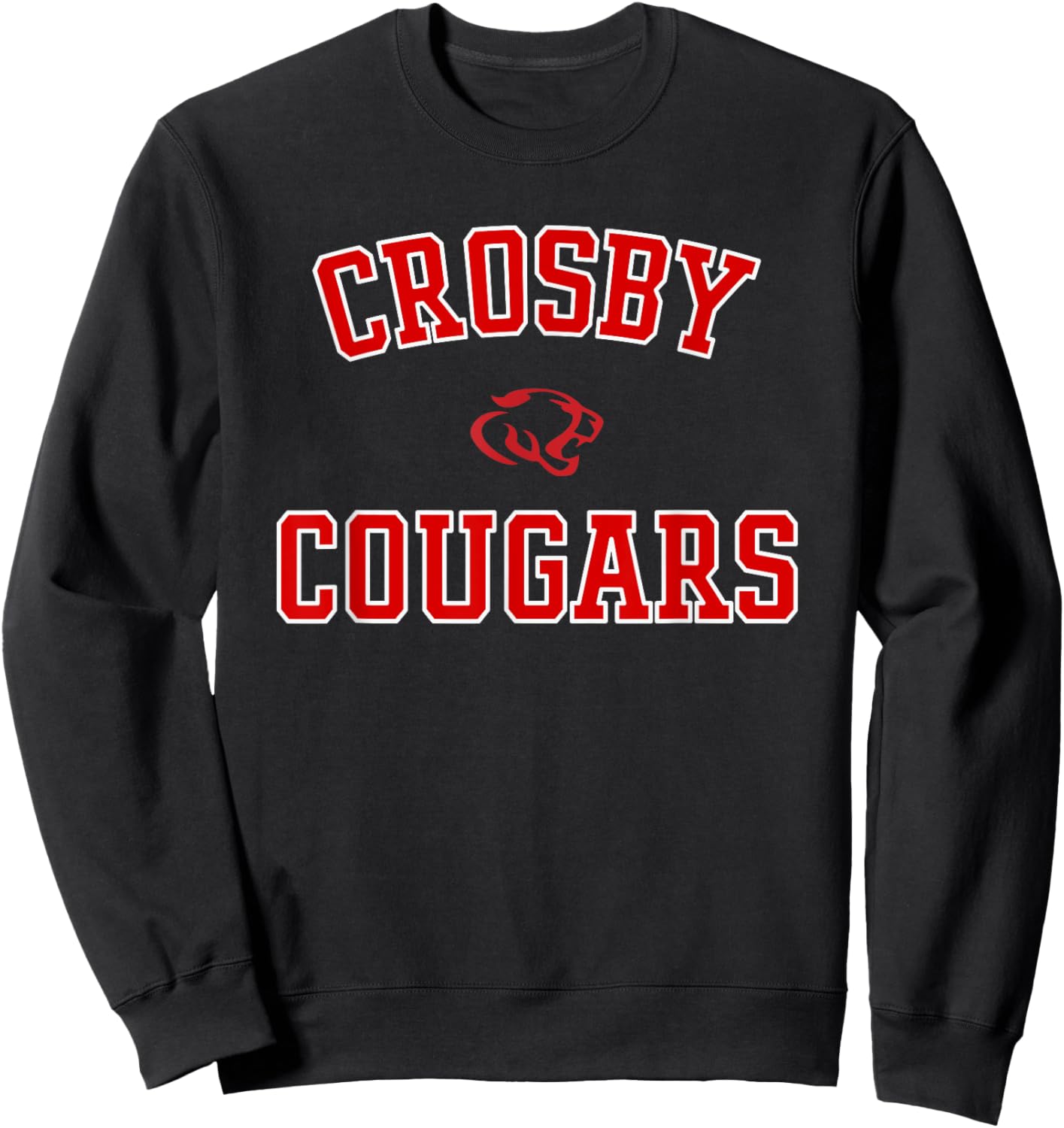 Crosby Cougars Logo Varsity HS Sweatshirt - Sweatshirt | Black