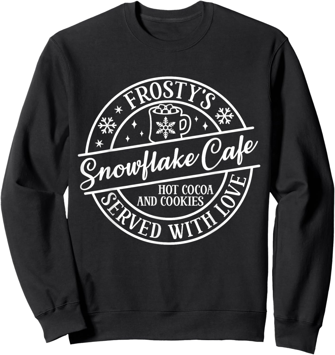 Classic Retro Frosty's Snowflake Cafe Coffee Lovers Xmas Sweatshirt - Sweatshirt | Black
